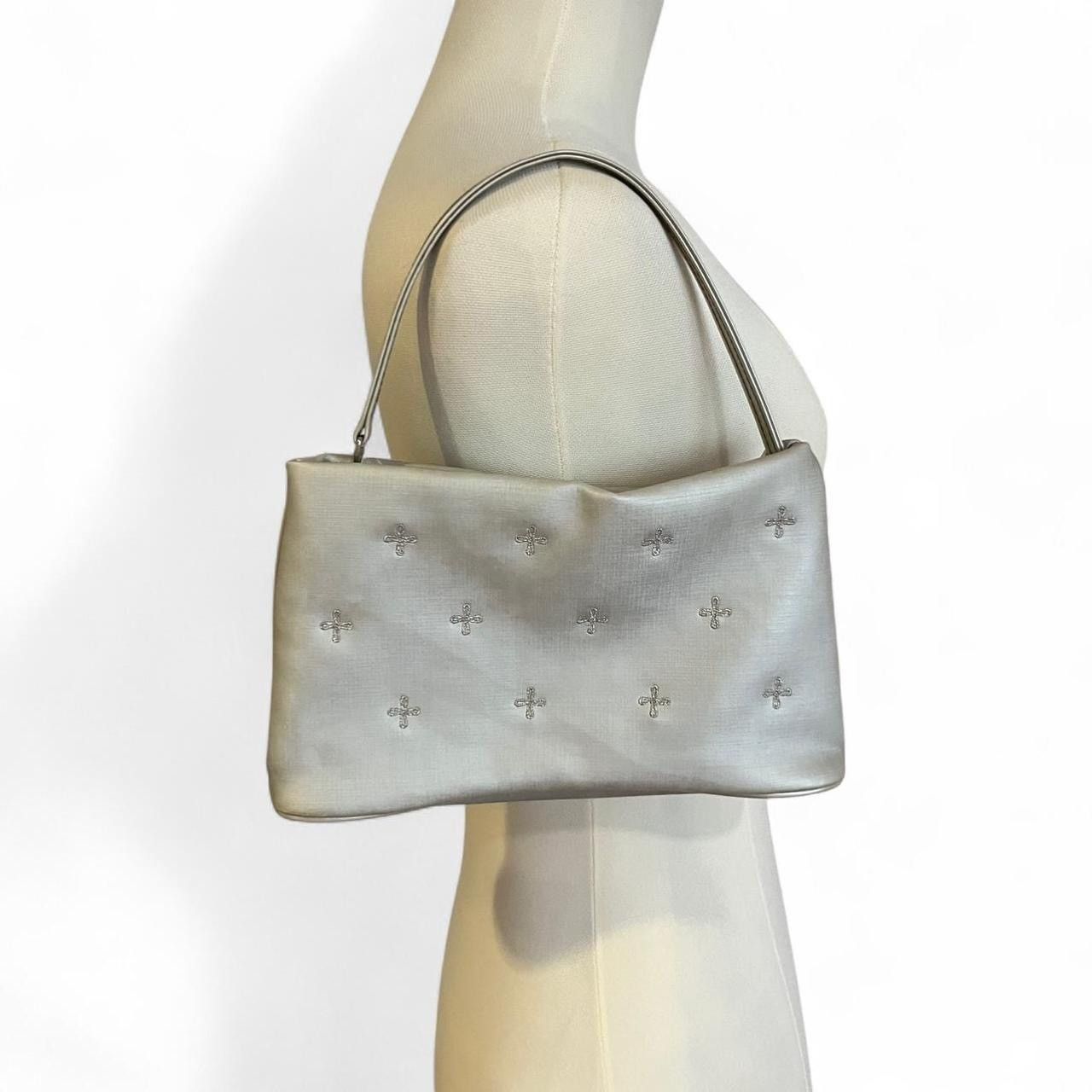 Other Y2K Silver light blue satin baguette bag Size ONE SIZE - 3 Thumbnail