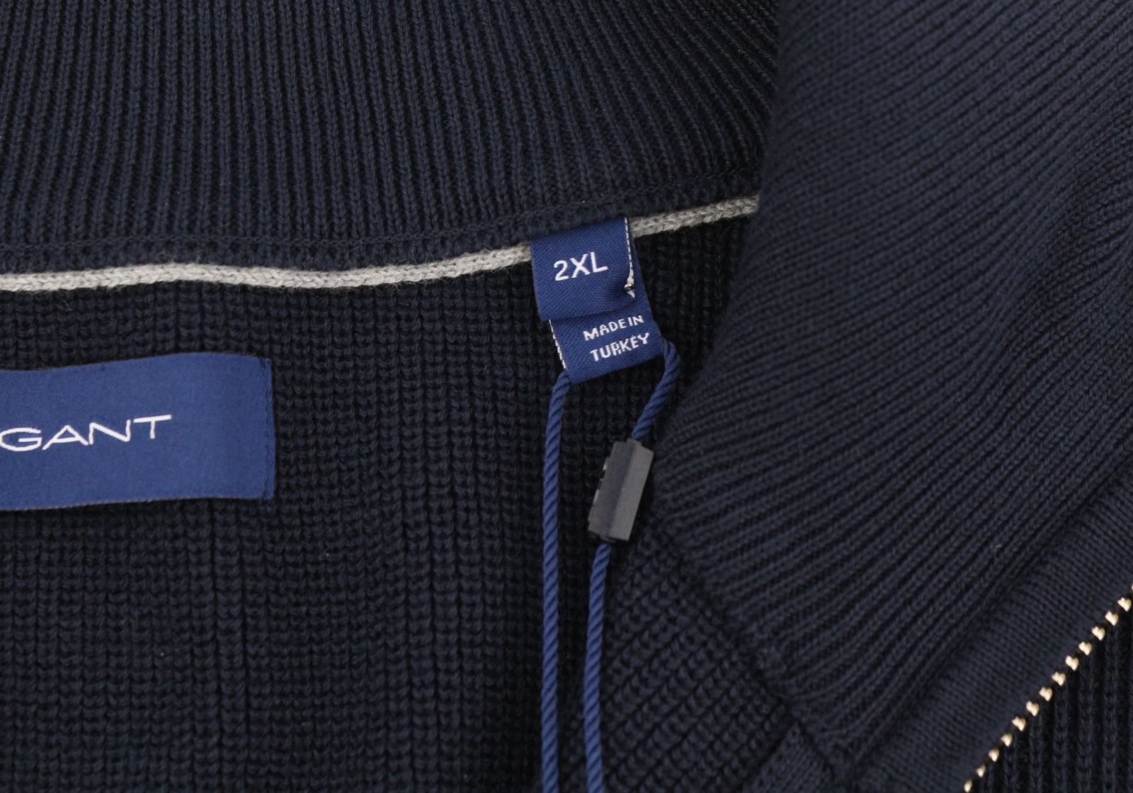 Gant 2XL Dark Blue Cotton Half Zip Jumper 87312 Size US XXL / EU 58 / 5 - 6 Thumbnail