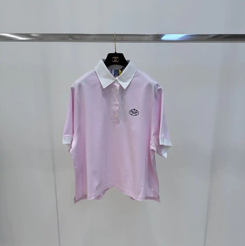 Prada Prada Pink Cotton T-Shirt for Women Size M / US 6-8 / IT 42-44 - 1 Thumbnail