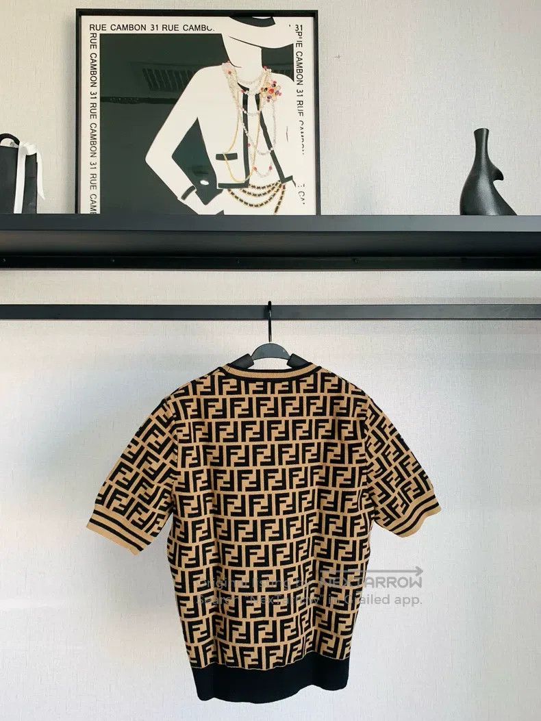 Fendi Fendi Monogram Printed Knit Short Sleeve Size XS / US 0-2 / IT 36-38 - 3 Thumbnail