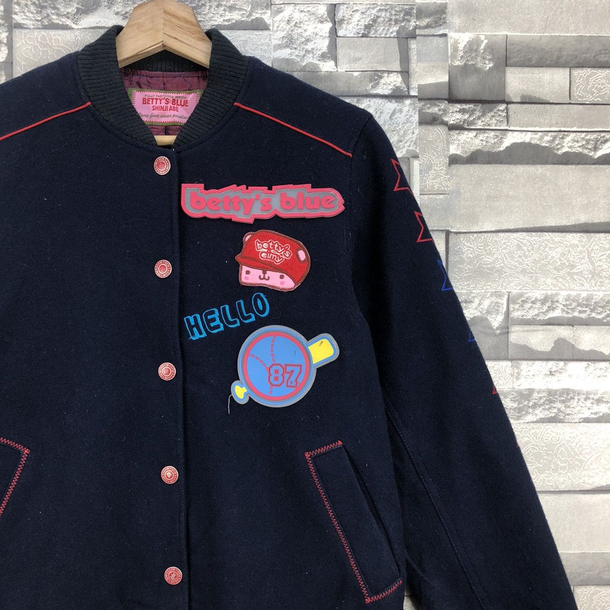 Japanese Brand Japanese Brand Shinji Abe Betty Embroidery Varsity Jacket Size US S / EU 44-46 / 1 - 5 Thumbnail