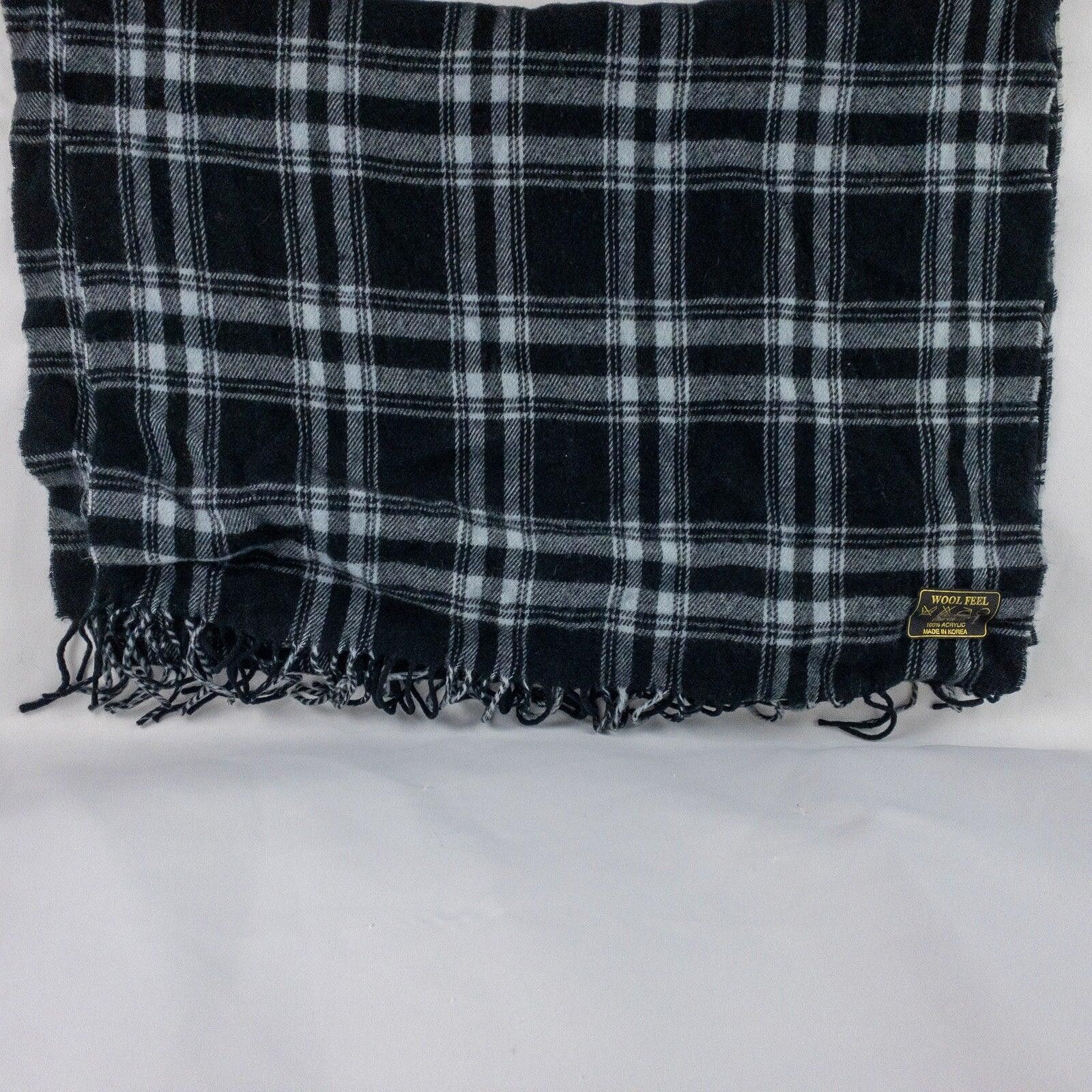 Other Apexx Black Gray Plaid Blanket Scarf Mens Womens One Size Size ONE SIZE - 7 Thumbnail