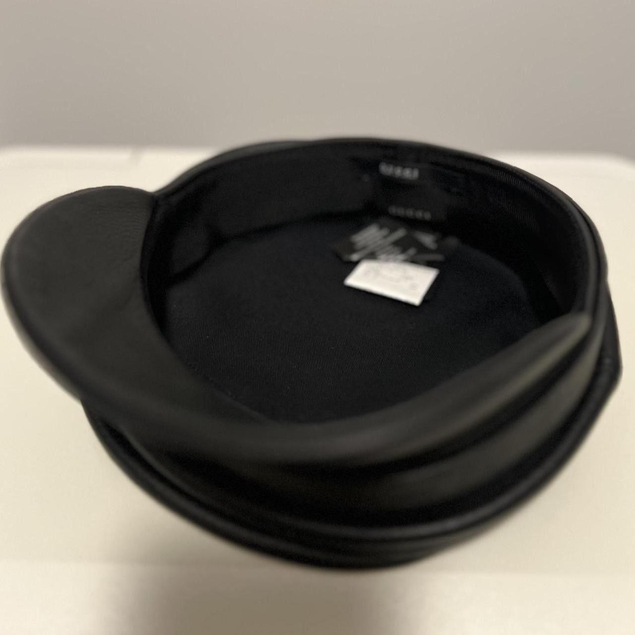 Gucci Gucci Leather Cap with Silver Metal Buckle Size ONE SIZE - 4 Thumbnail