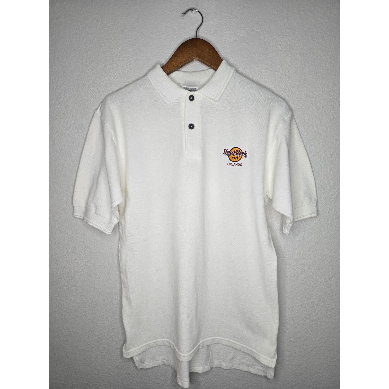 Hard Rock Cafe Vintage Hard Rock Cafe Orlando Florida 90s S White Polo Size S / US 4 / IT 40 - 1 Thumbnail