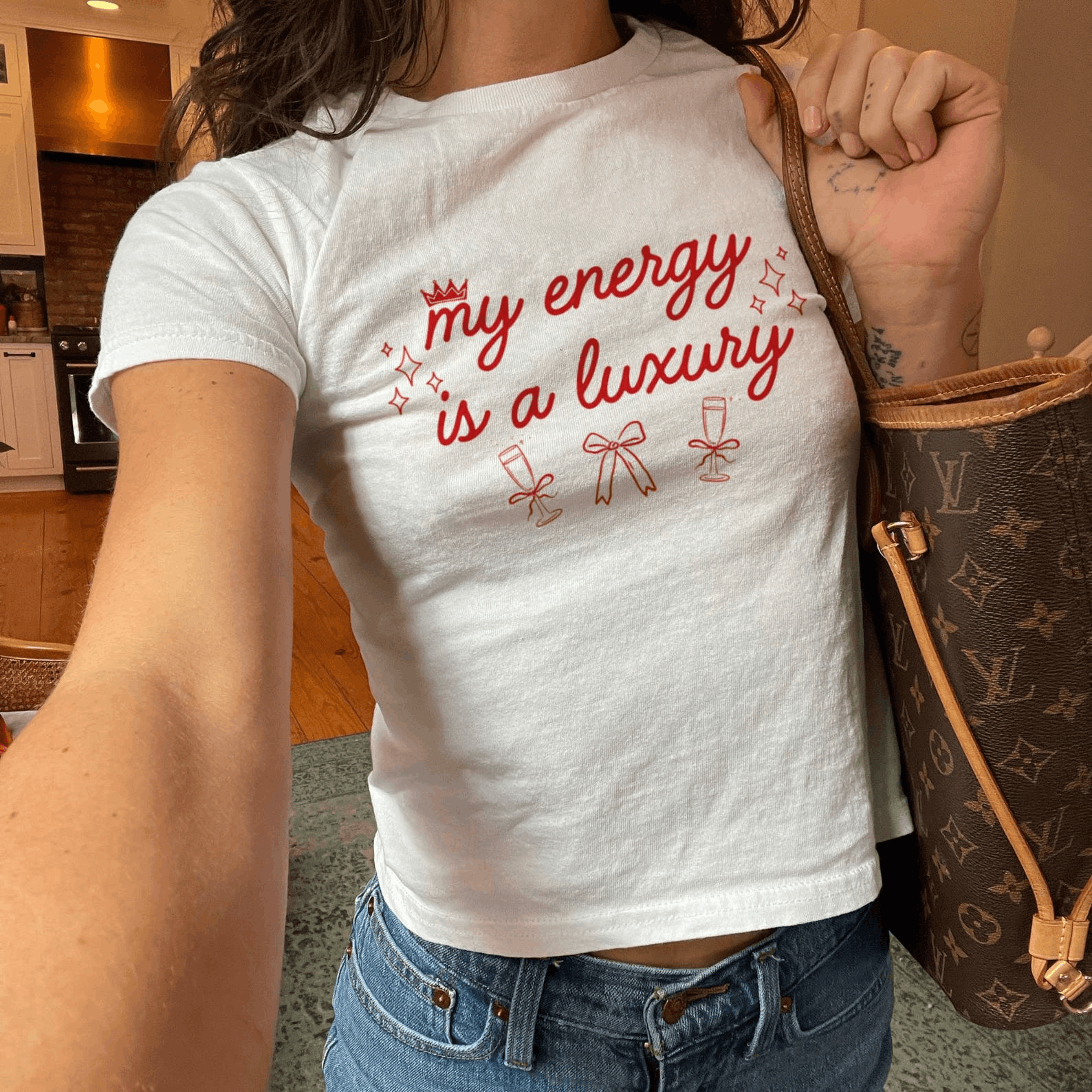 Other My Energy Is A Luxury Y2K Baby Tee Size US M / EU 48-50 / 2 - 1 Thumbnail