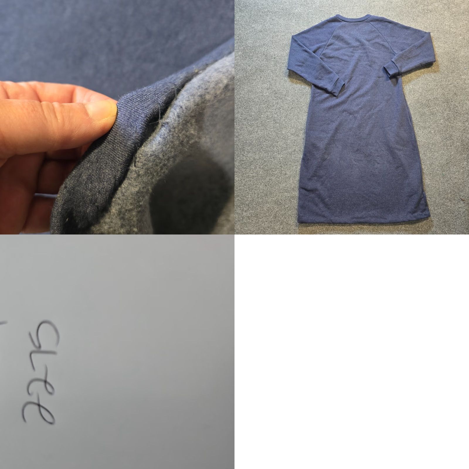 Vintage Vermont Country Store Dress Women M Regular Knit Pockets V-Neck Solid Blue Gray Sweatshirt Casual Knee Length Size M / US 6-8 / IT 42-44 - 8 Thumbnail