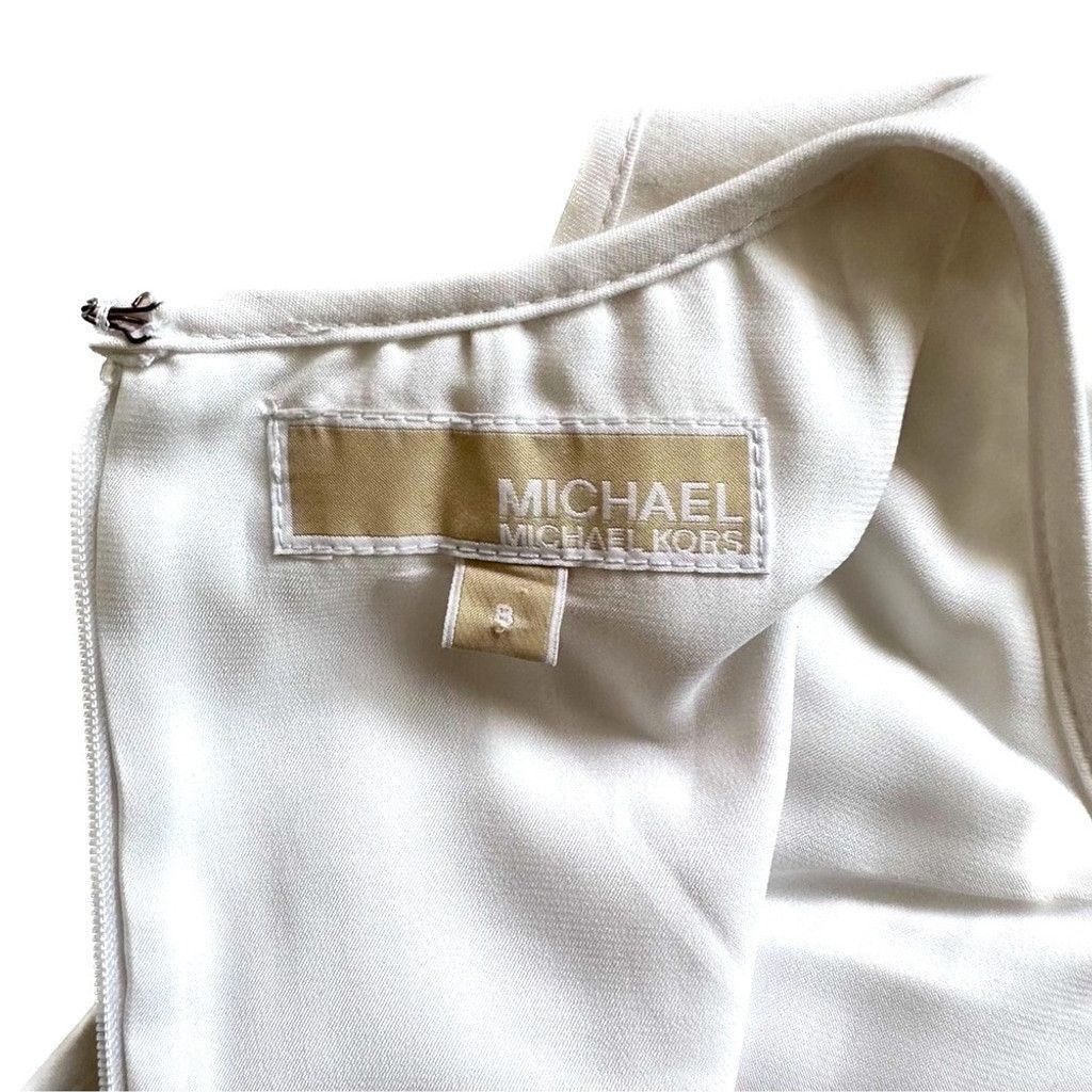 Michael Kors Michael Kors Contrast Zipper Sheath Dress Sleeveless White 8 Size M / US 6-8 / IT 42-44 - 13 Thumbnail