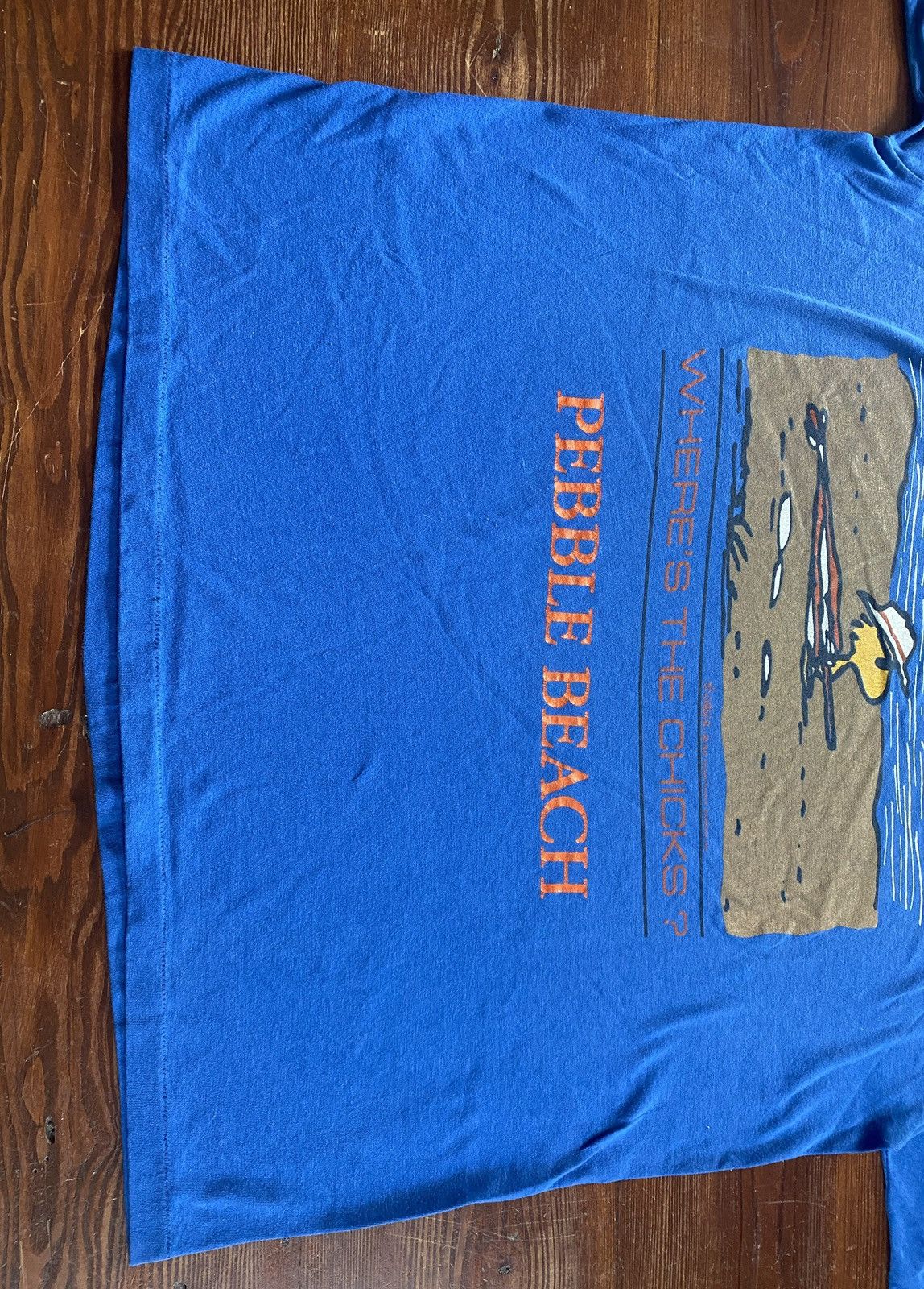 Peanuts Vintage 80s Woodstock Peanuts Pebble Beach Single Stitch Tee Size US XL / EU 56 / 4 - 11 Thumbnail