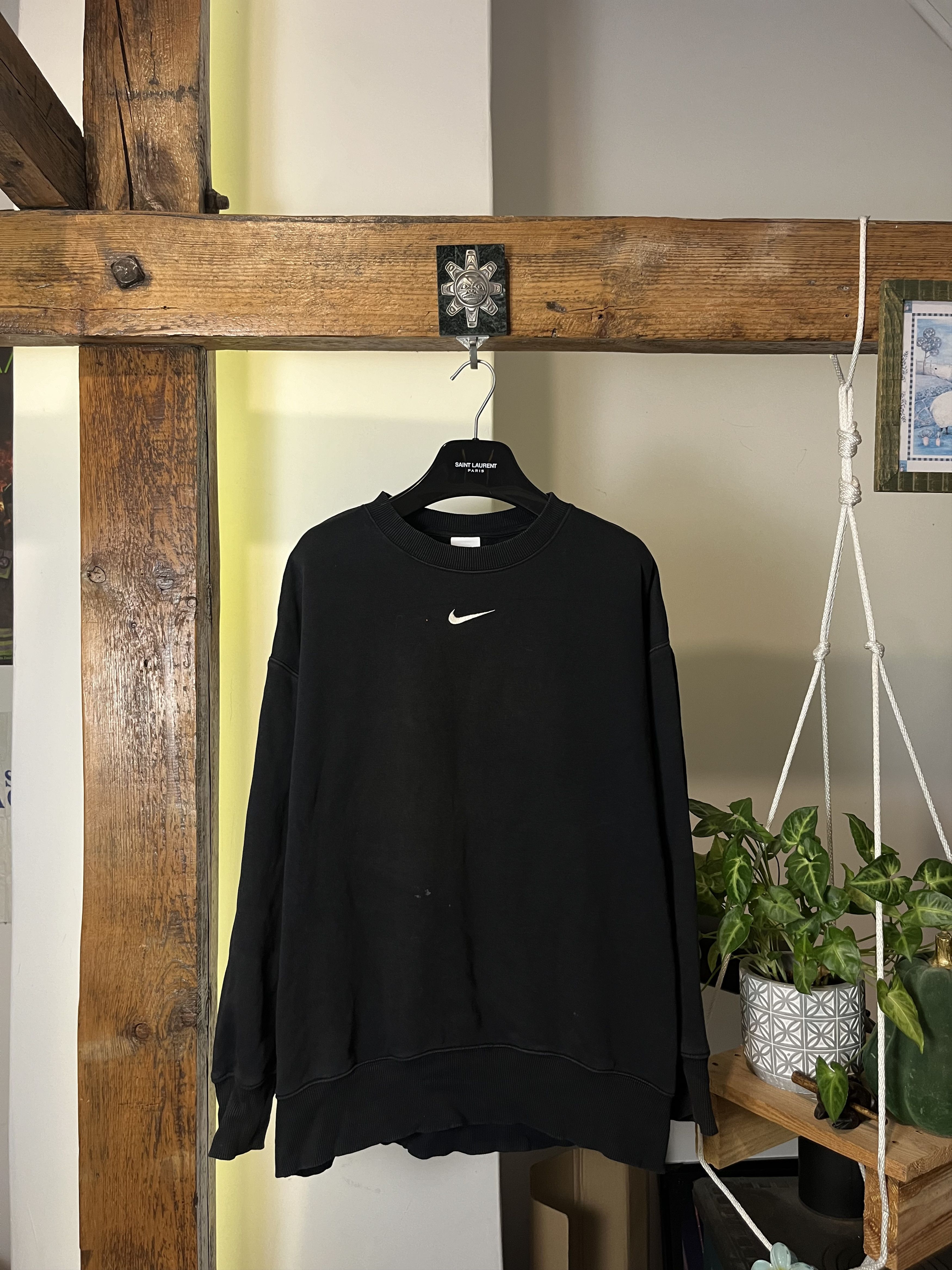 Nike × Vintage Nike Central Swoosh Oversize Sweatshirt Size US M / EU 48-50 / 2 - 1 Thumbnail