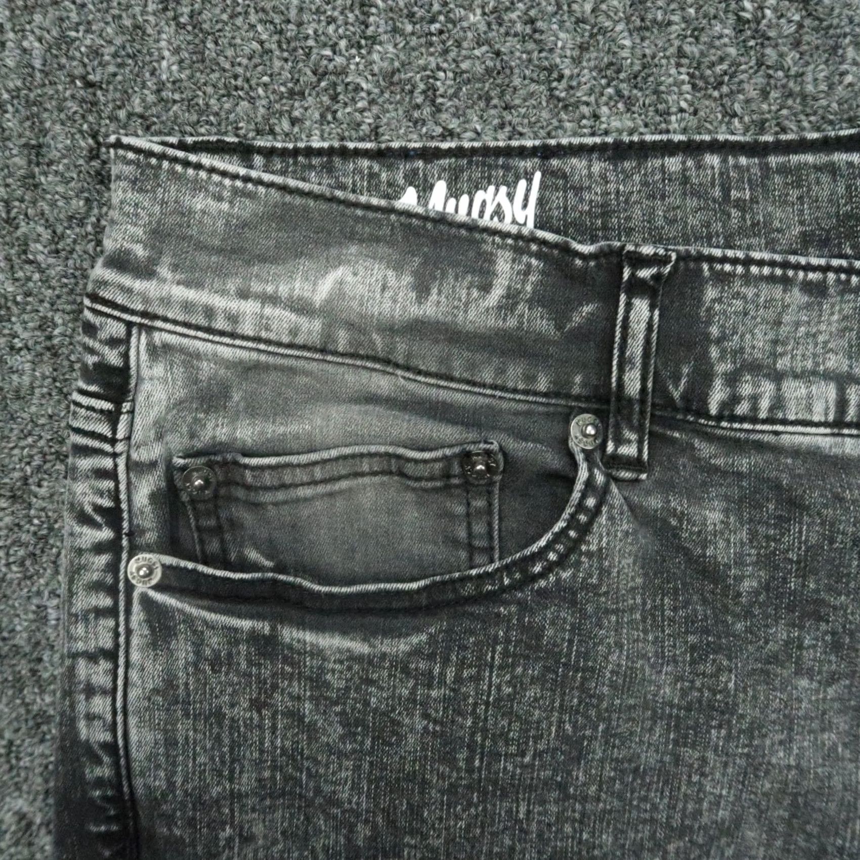 Denime Mugsy Jeans Mens 42x30 Gray Bowies Stone Wash 5 Pocket Straight Stretch Denim Shirt? Size US 42 / EU 58 - 3 Thumbnail