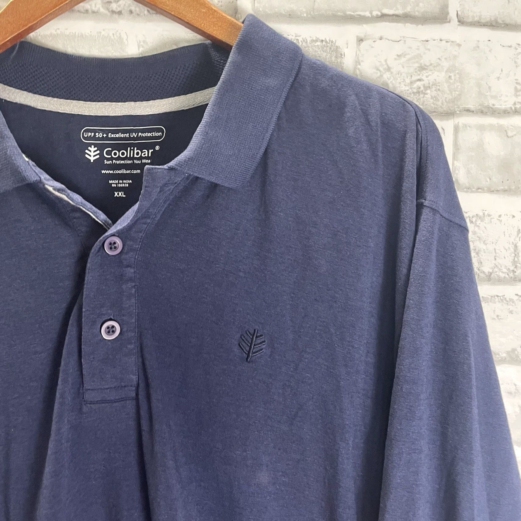 Vintage Coolibar Polo Shirt Long Sleeve Navy Blue UPF 50+ XXL Mens Size 2XL Size US XXL / EU 58 / 5 - 2 Thumbnail