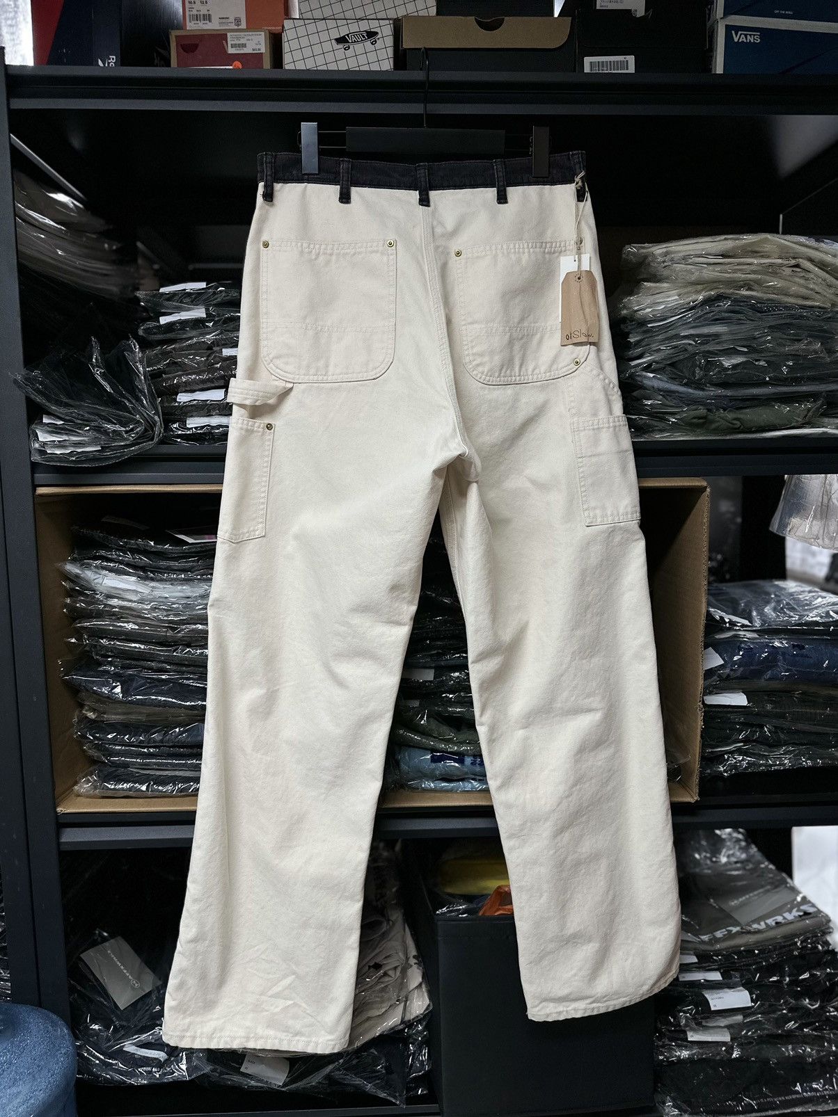 Orslow orSlow Two Tone Oxford Painter Pants (Ecru) Size US 34 / EU 50 - 2 Thumbnail