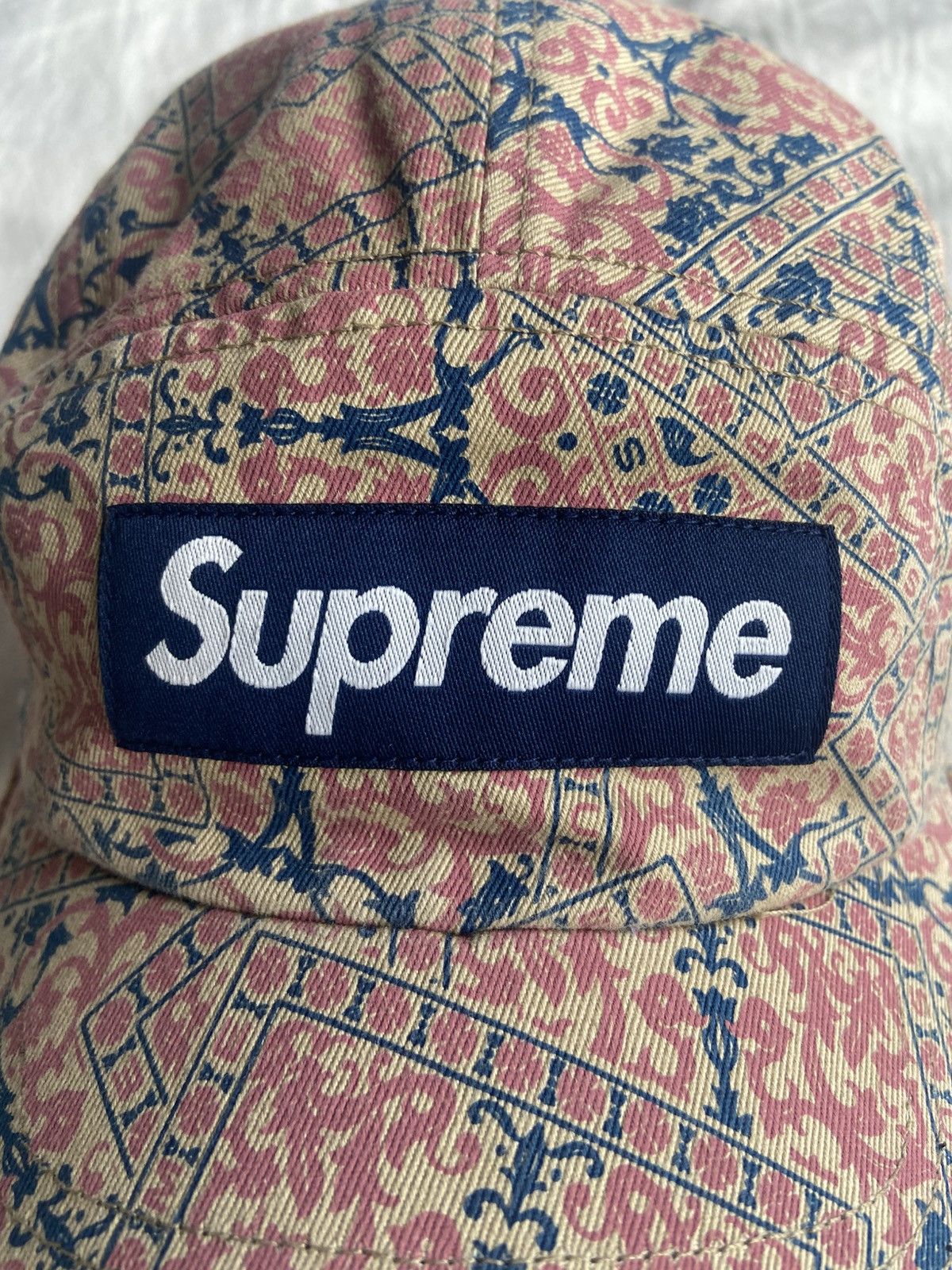 Supreme Supreme Washed Chino Twill Camp Hat (floral cards) Size ONE SIZE - 3 Thumbnail