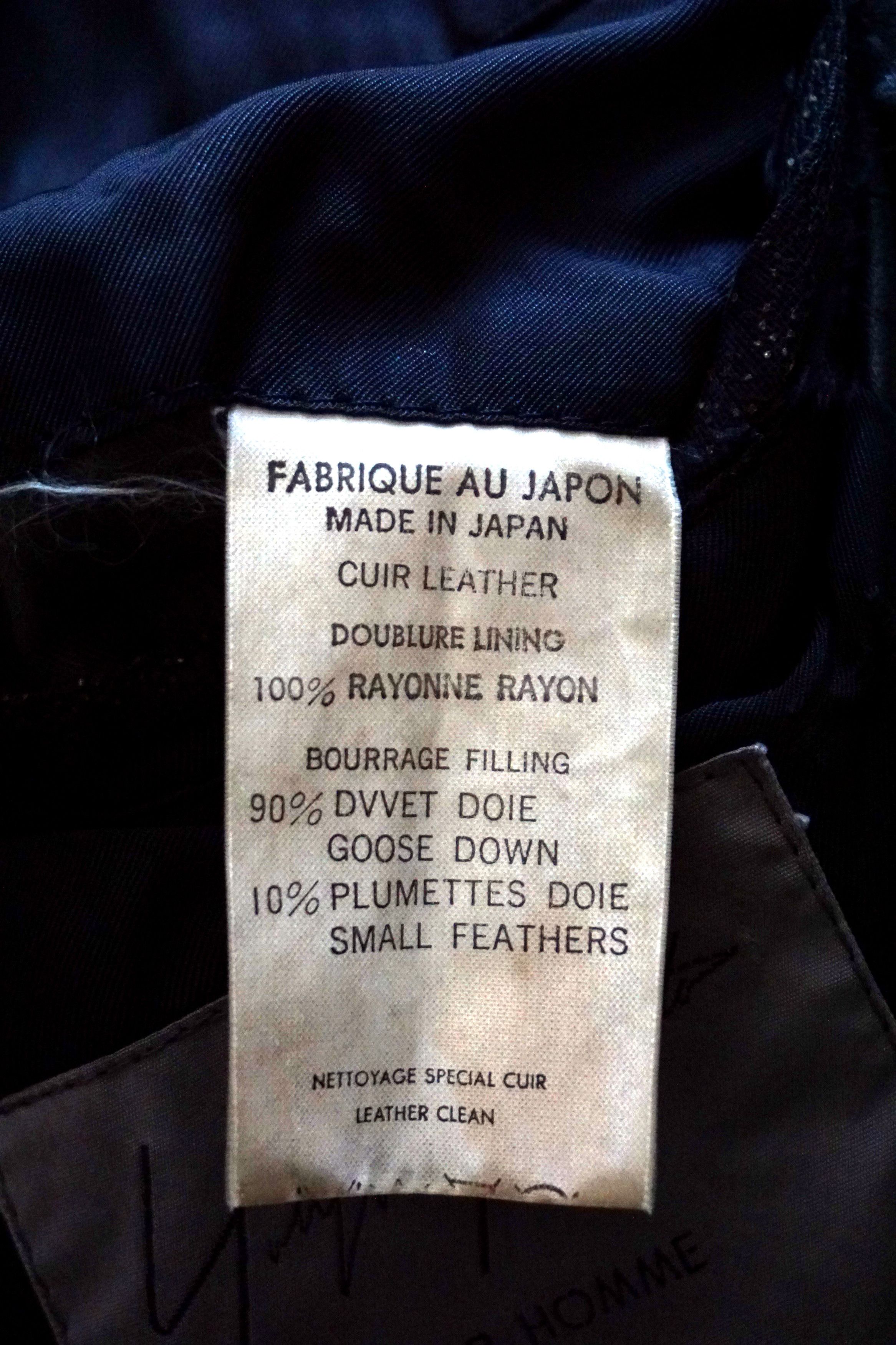 Yohji Yamamoto FW92 Leather Goose Down Coat Size US M / EU 48-50 / 2 - 7 Thumbnail