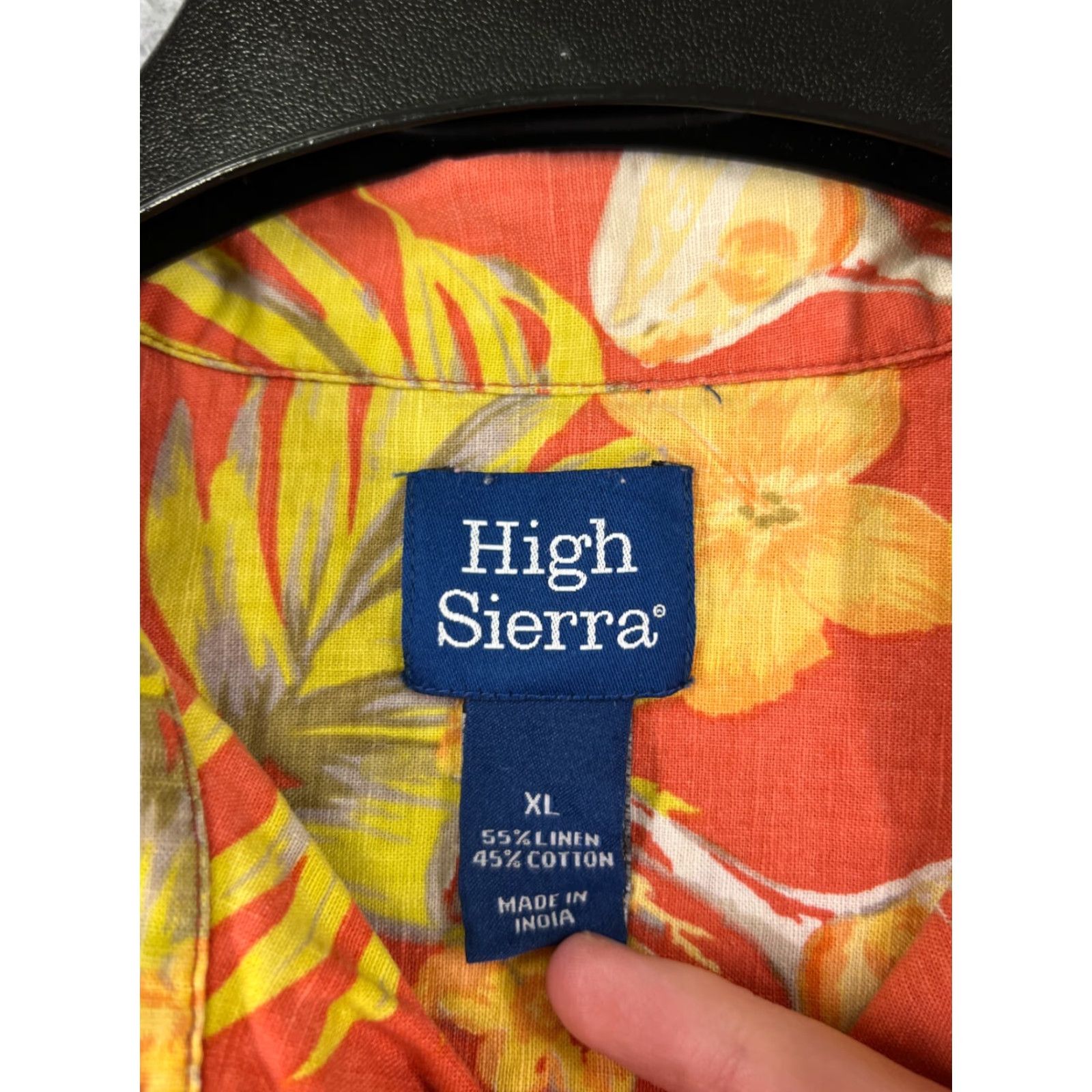 High Sierra High Sierra Shirt Mens Extra Large Red Yellow Floral Cocktail Pineapple Linen Size US XL / EU 56 / 4 - 3 Thumbnail