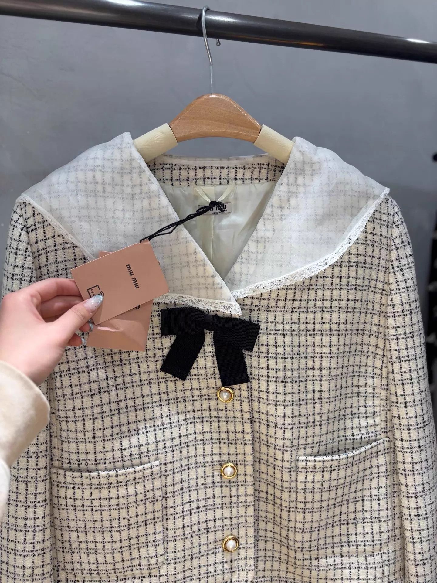 Miu Miu MIU MIU Tartan Tweed Naval Collar Coco Jacket 40 Size S / US 4 / IT 40 - 2 Thumbnail