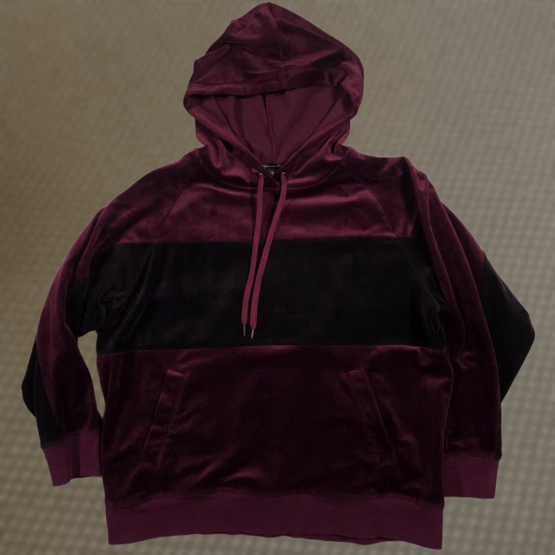 Champion Champion elite Hoodie Sweatshirt Womens L Burgundy Black Velvet Pullover Soft Size L / US 10 / IT 46 - 1 Thumbnail