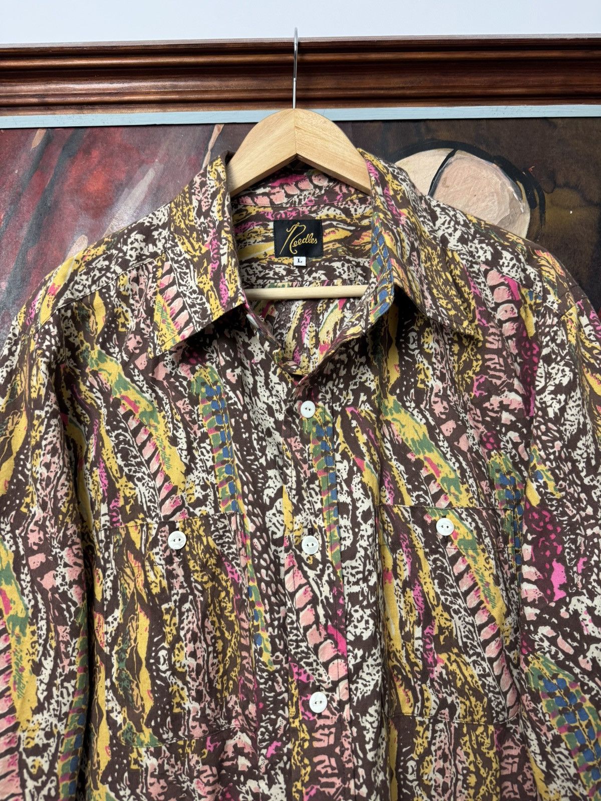 Needles Needles Button Up Shirt Japanese Multicolor Fullprint Hippie Size US L / EU 52-54 / 3 - 3 Thumbnail