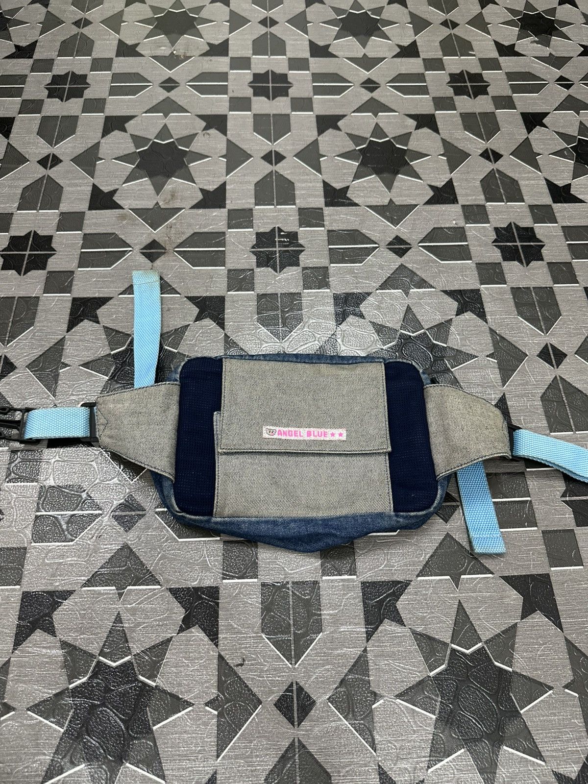 Japanese Brand 2000s Angel Blue Japan Denim Waist Bag Size ONE SIZE - 9 Thumbnail