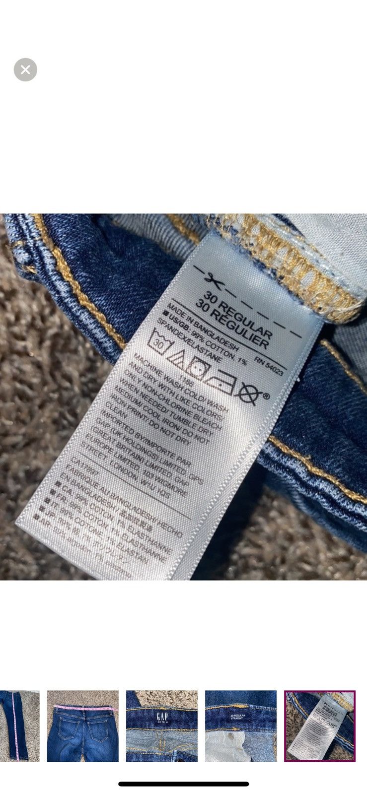 Gap Gap denim straight legged jeans size 30 Size 30" / US 8 / IT 44 - 6 Thumbnail