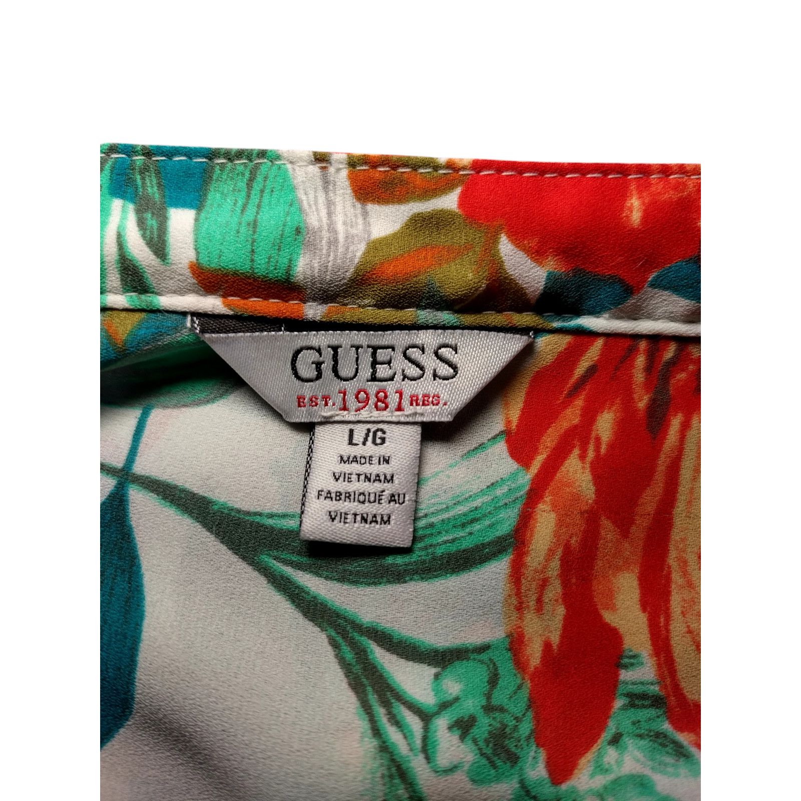 Guess Guess Womens Casual Tunic Long Sleeve Multicolored Floral Size L / US 10 / IT 46 - 12 Thumbnail