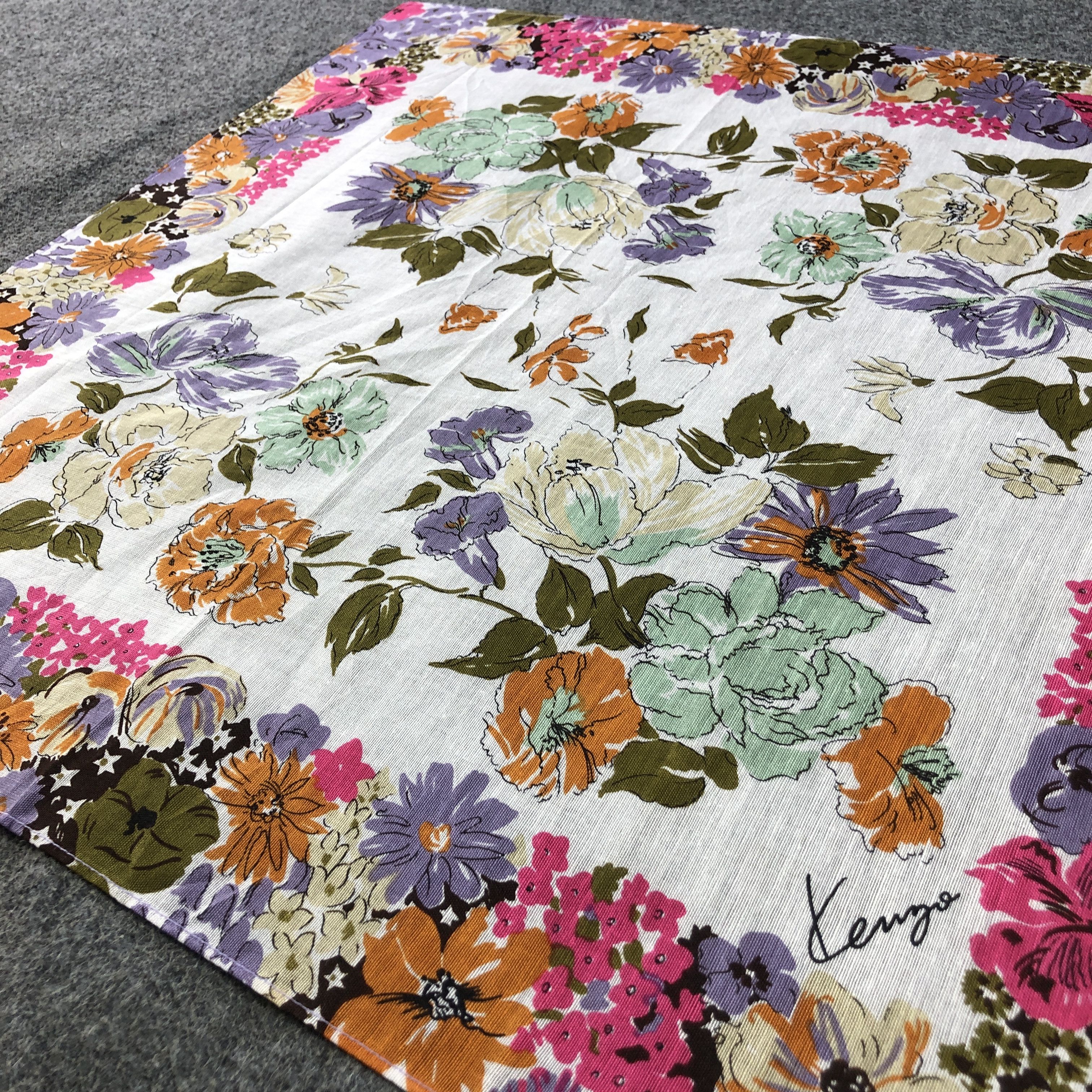 Kenzo Kenzo Floral Handkerchief Neckerchief Bandana H2483 Size ONE SIZE - 3 Thumbnail