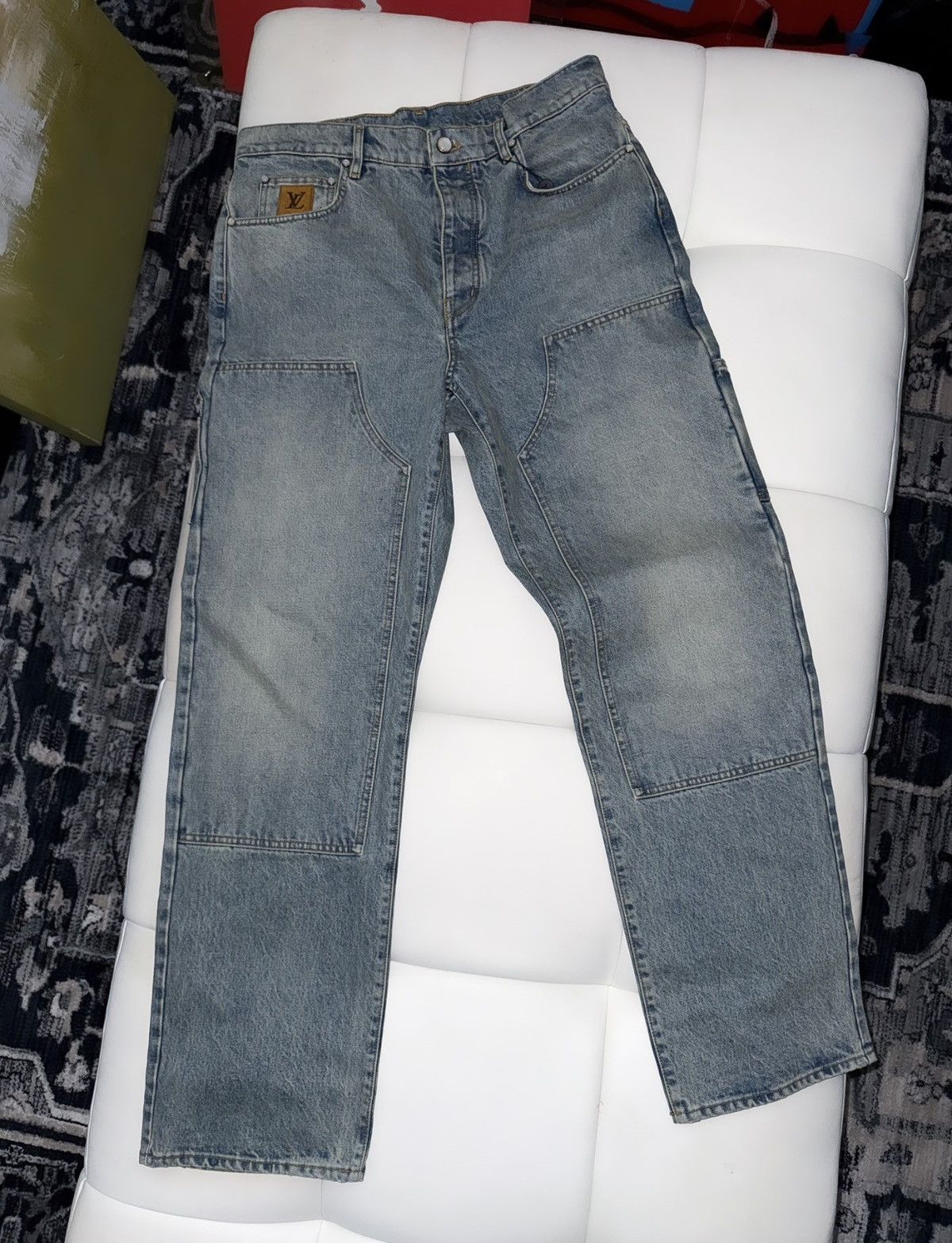 Louis Vuitton Carpenter pocket logo jeans Size US 33 - 2 Thumbnail