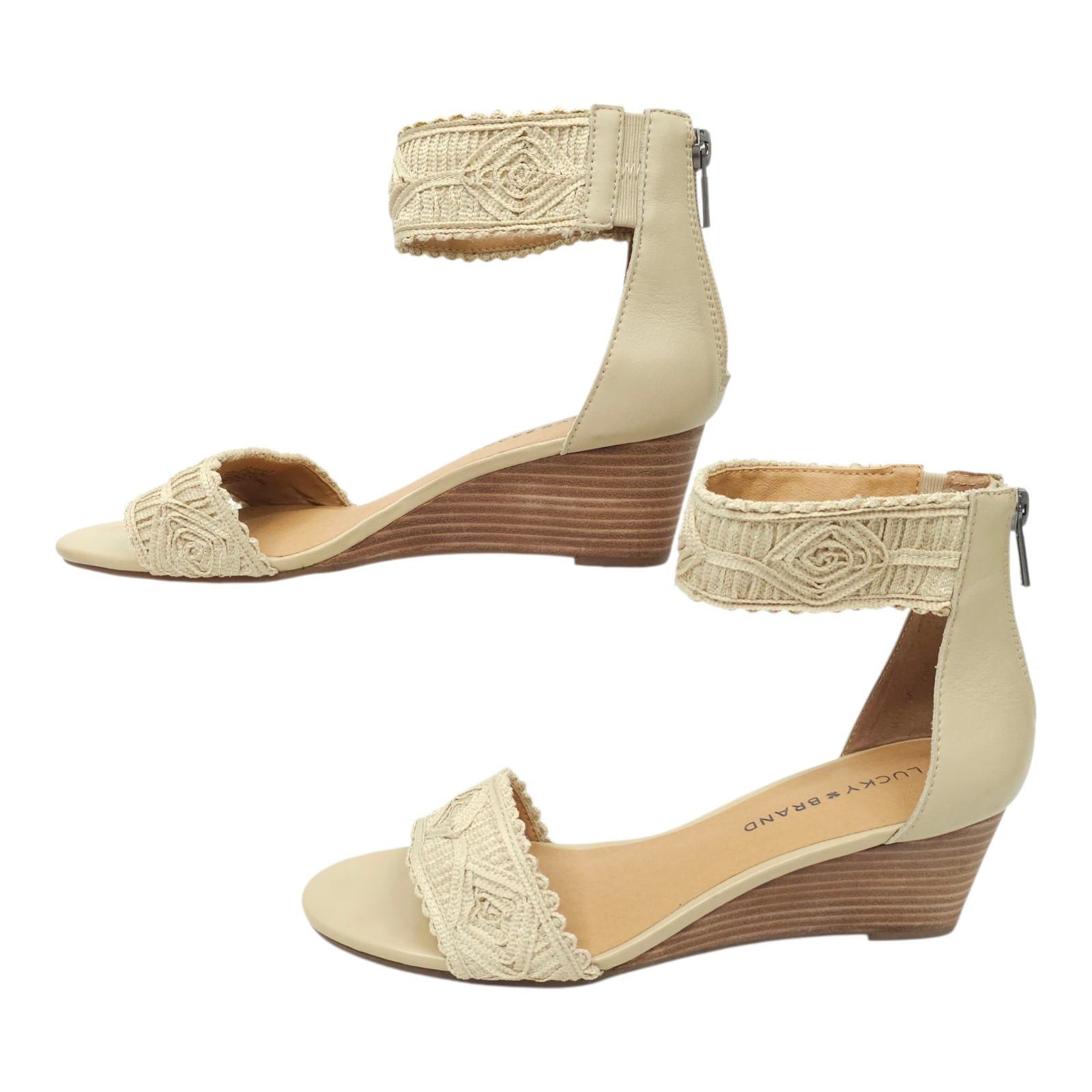Lucky Brand Lucky Brand Joshelle Wedge Heel Sandal Women 8.5 M Ankle Str Size US 8.5 / IT 38.5 - 14 Thumbnail