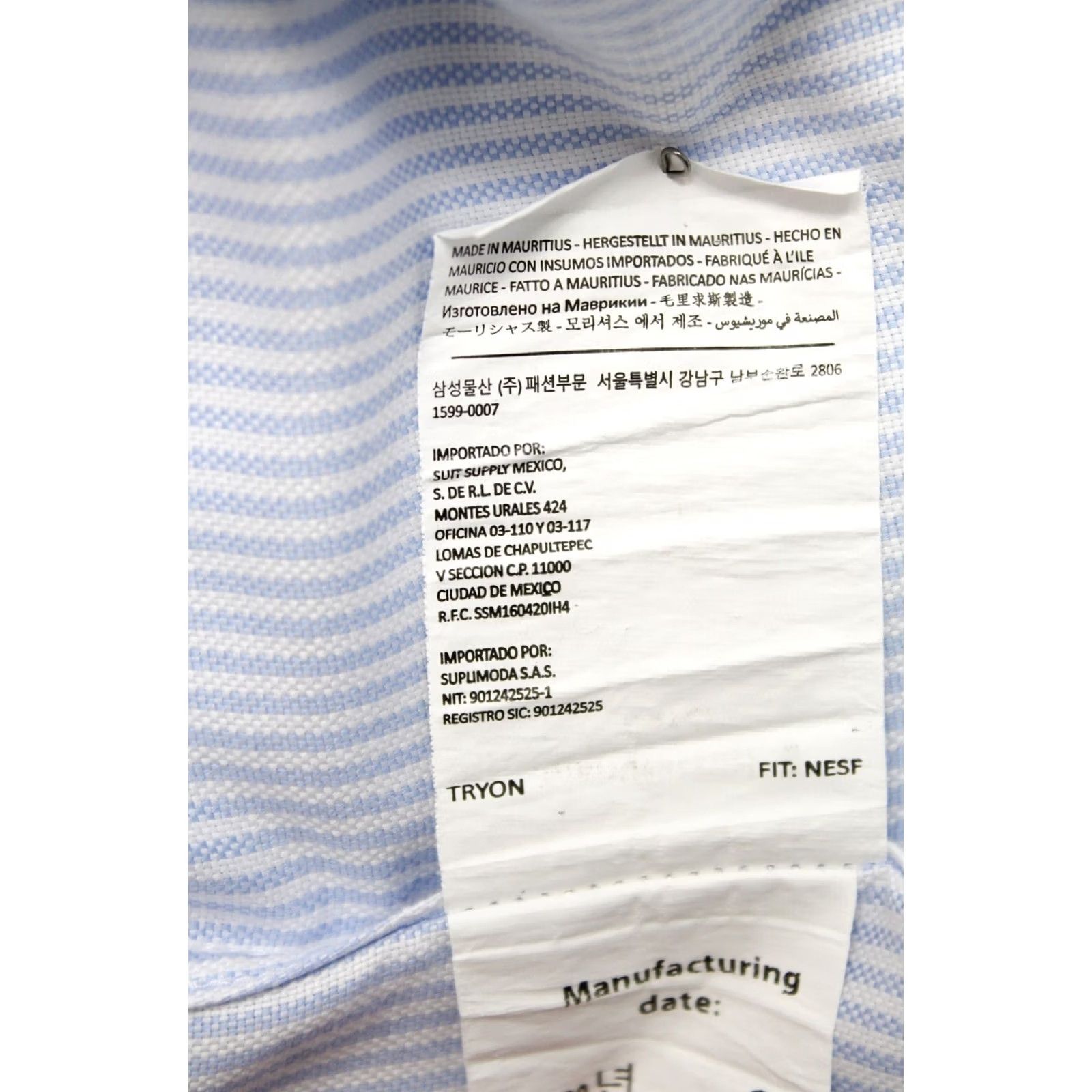 Suitsupply SUITSUPPLY Shirt Men's 44 / 17 1/2 Extra Slim Fit Try On Pinstriped Formal Size 44R - 7 Thumbnail