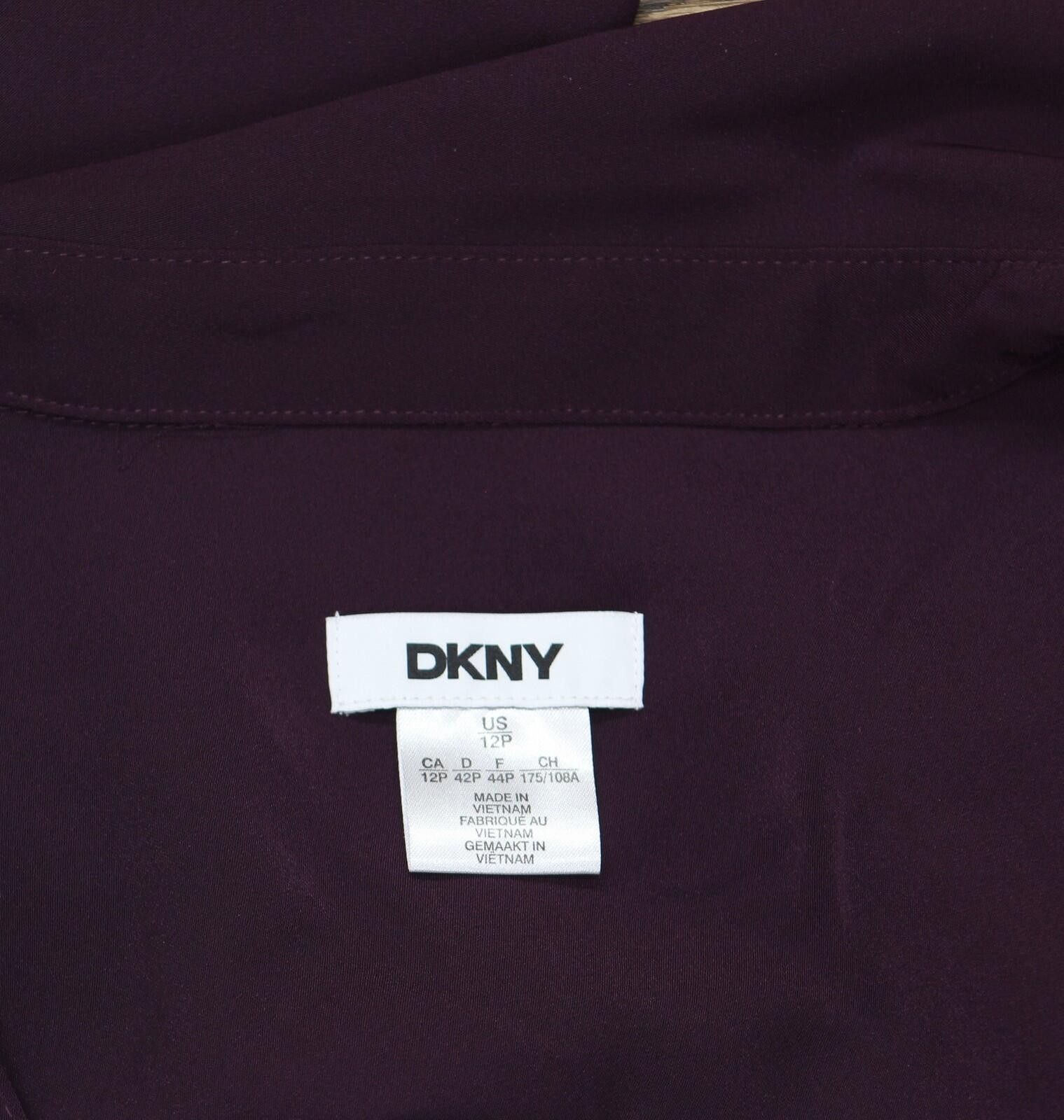 DKNY Nwt Dkny Womens Long-sleeve Dress Xd4g2c86 Raisin Purple 12p Size XL / US 12-14 / IT 48-50 - 5 Thumbnail