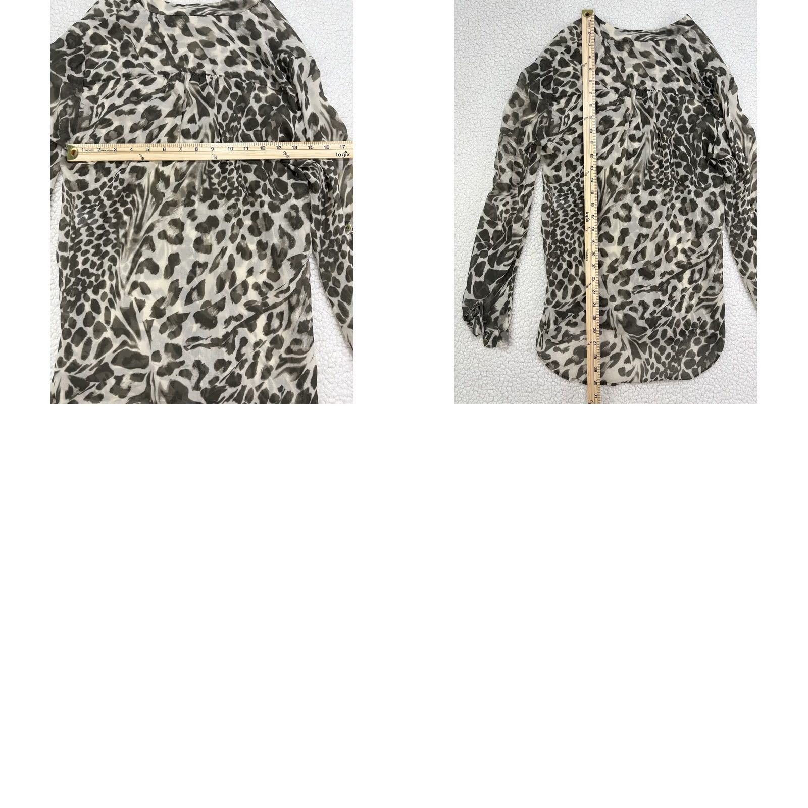 Diane von Furstenberg Diane von Furstenberg Button-Up Shirt Womens Size 4 Silk Leopard Cheetah Collared Long Sleeve Green Dressy Basic All Seasons Classic Designer Size S / US 4 / IT 40 - 8 Thumbnail