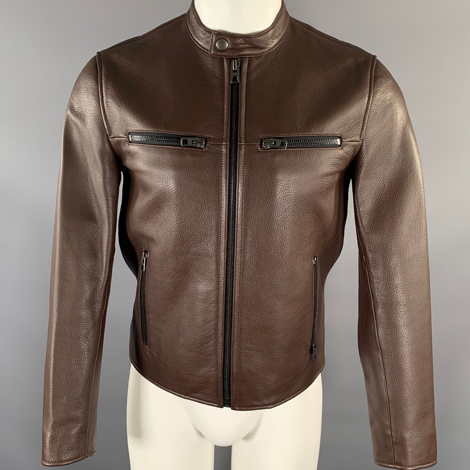 Coach COACH Size XS Brown Leather Moto Racer Jacket Size US XS / EU 42 / 0 - 1 Thumbnail