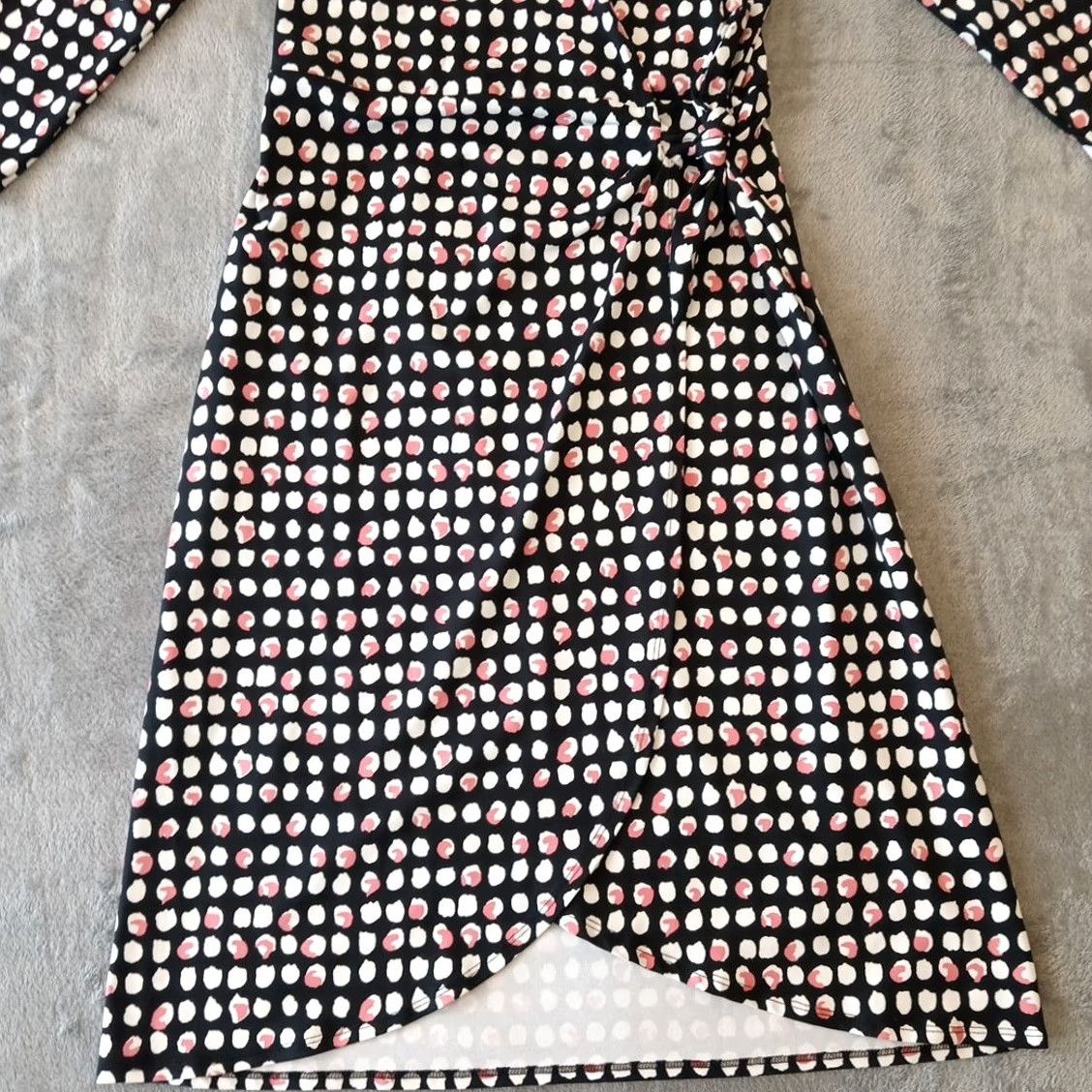 Talbots Talbots Dress S Black Pink Geometric Long Sleeve Wrap Midi V-Neck Pullover Womens Size S / US 4 / IT 40 - 5 Thumbnail
