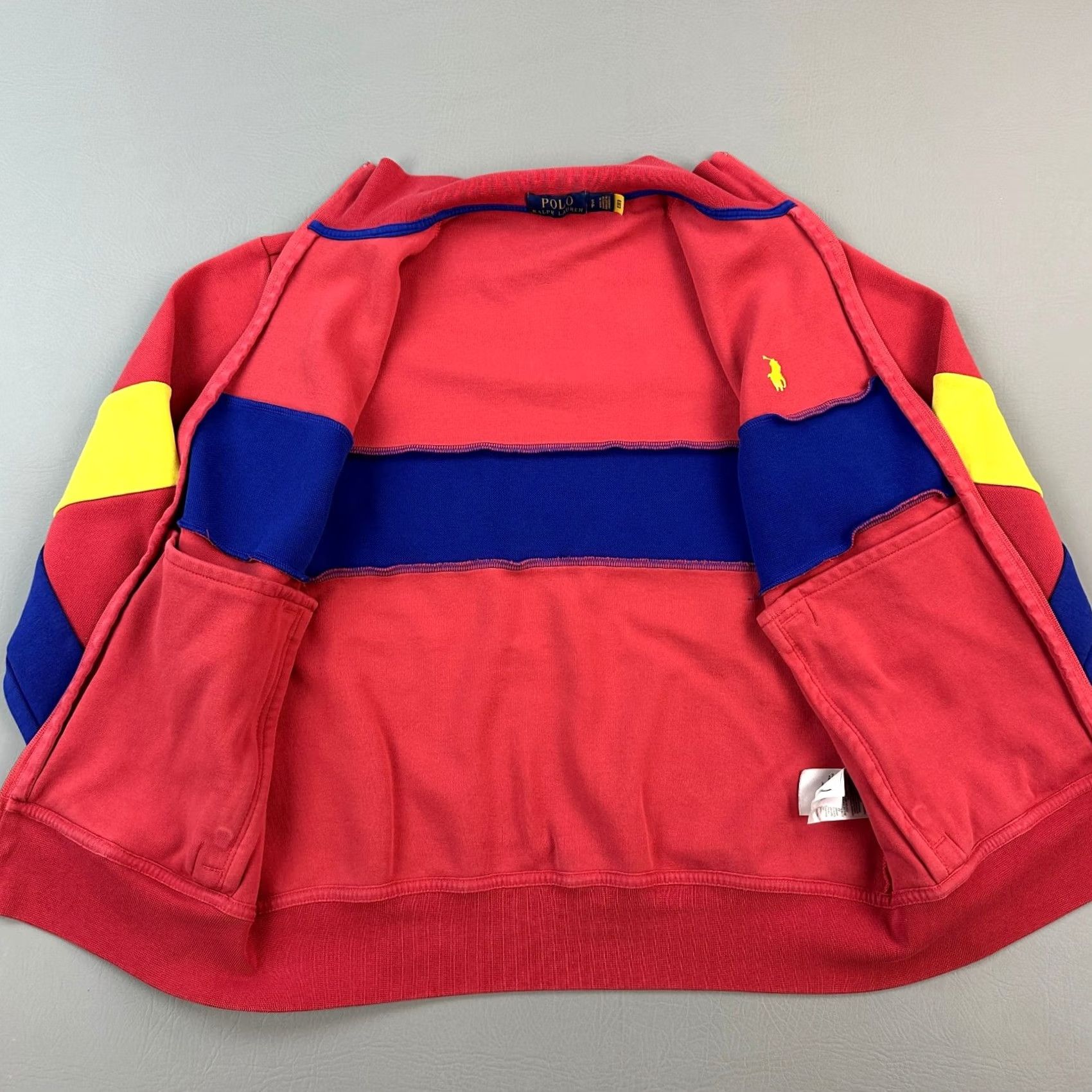 Polo Ralph Lauren Polo Ralph Lauren Double-knit Track Jacket Mens Small Coral Colorblock Full Zip Size US S / EU 44-46 / 1 - 5 Thumbnail