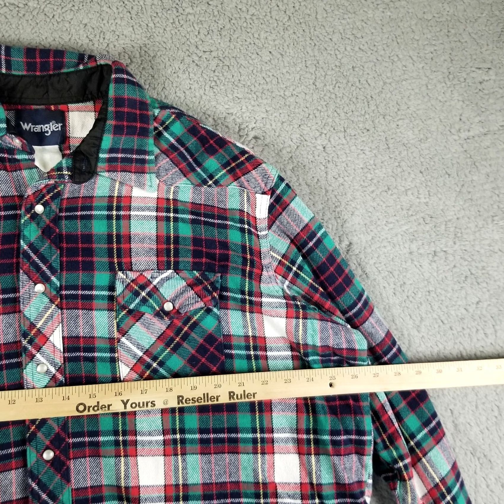 Wrangler VINTAGE Wrangler Brushpopper Shirt 2XL Long Sleeve Plaid Pearl Snap Western Cowboy 90s Mens Size US XXL / EU 58 / 5 - 5 Thumbnail