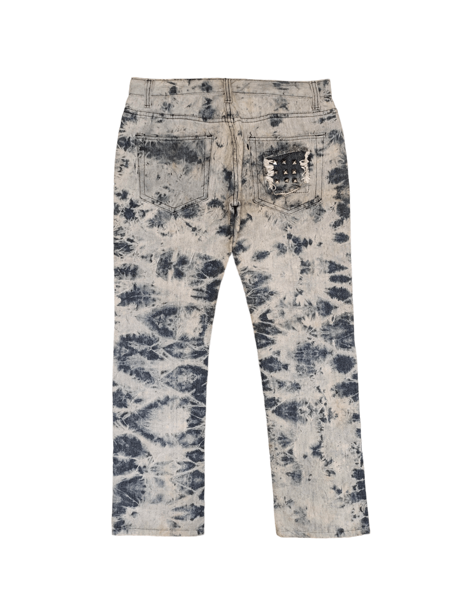 Share Spirit Homme Berning Sho Bleach Wash Distressed Denim Pants Punk Gothic Size US 33 - 9 Thumbnail