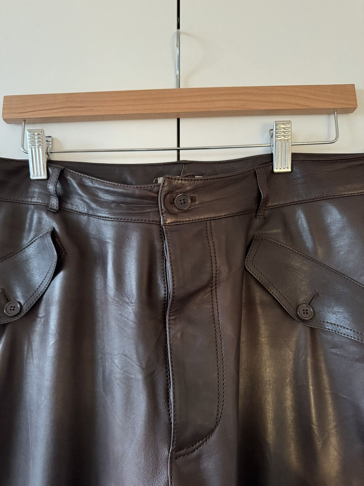 Bottega Veneta FW12 Brown Leather Pants 52 Size US 36 / EU 52 - 2 Thumbnail