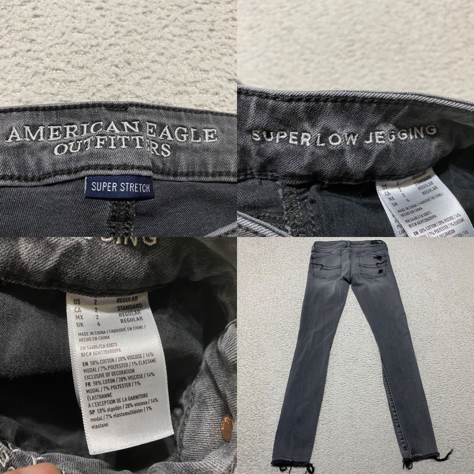 American Eagle Outfitters American Eagle Outfitters Jeans Womens Size 2 Gray Denim Low Rise Jegging Distressed Stretch Medium Wash Size 26" / US 2 / IT 38 - 8 Thumbnail