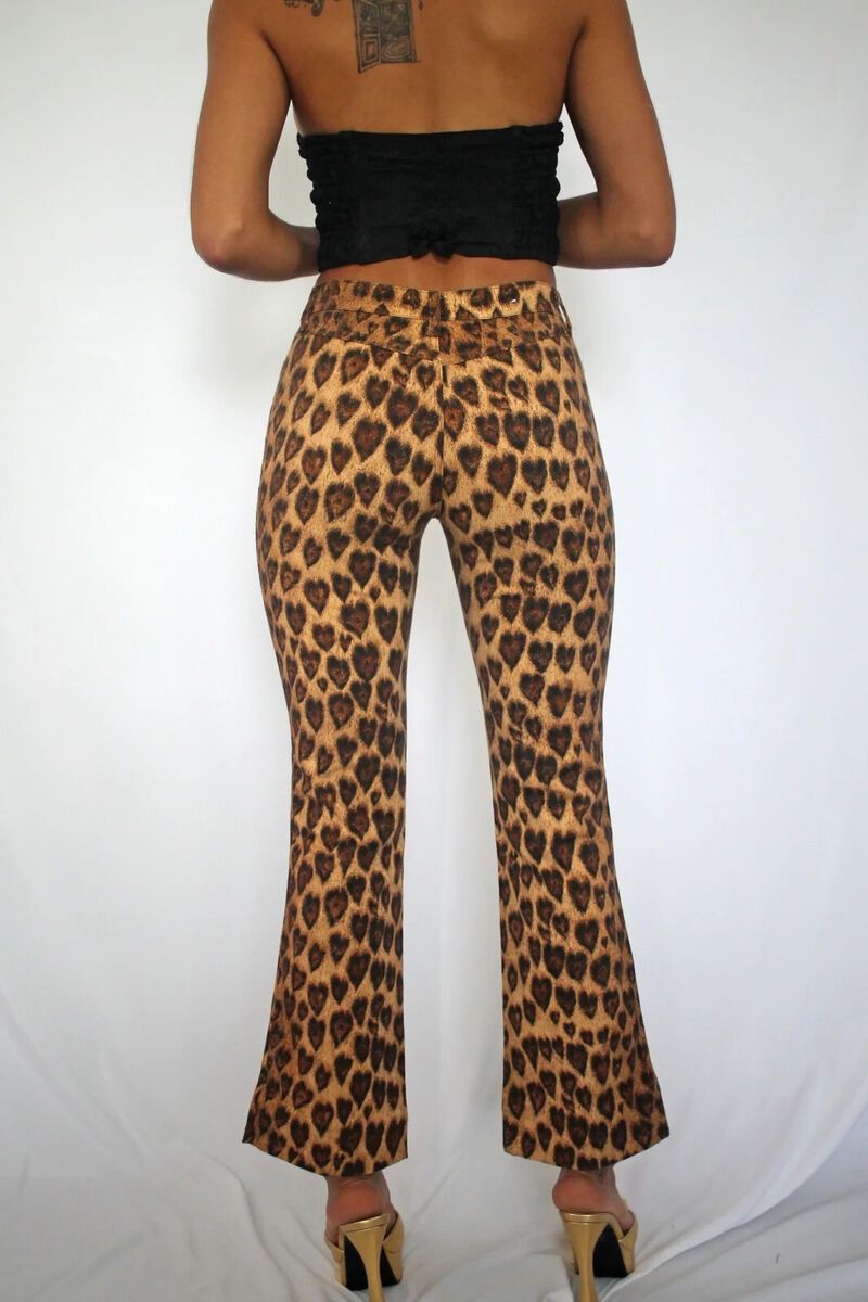 Moschino × Vintage Vintage Moschino Jeans Leopard Heart Print Jeans (0313) Size 24" / US 00 / IT 34 - 2 Thumbnail