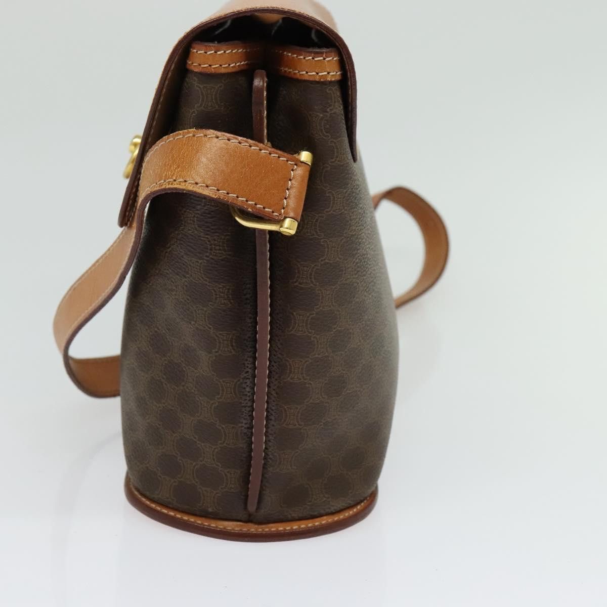 Celine CELINE Macadam Canvas Shoulder Bag Pvc Leather Brown Gold Size ONE SIZE - 5 Thumbnail