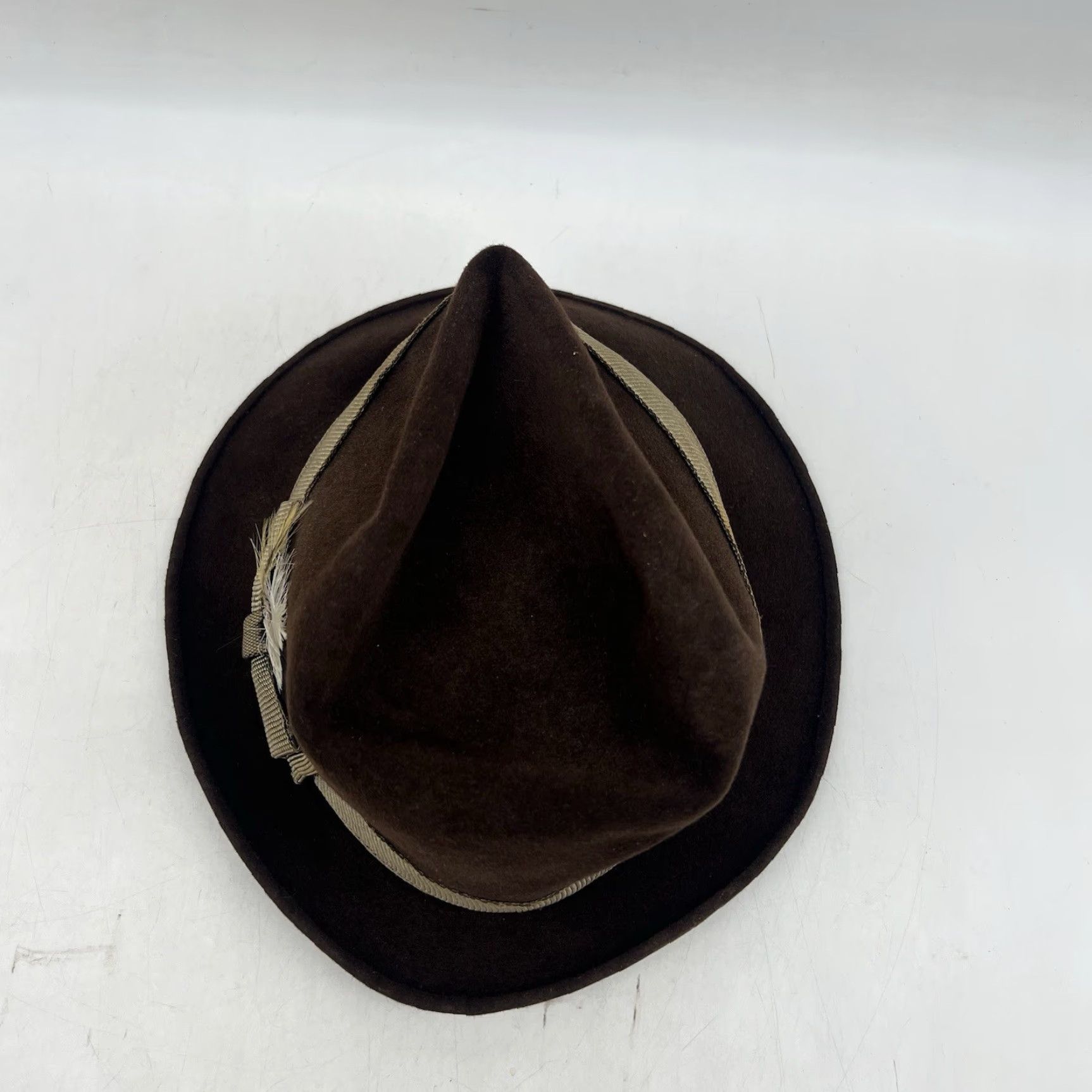 FELT VINTAGE Champs Fedora Main Selling Point Silk Finish Brown Felt 6 3/4 Adult Mens 1950s Beaver Fur Trim Hat Brown Mens Size ONE SIZE - 5 Thumbnail