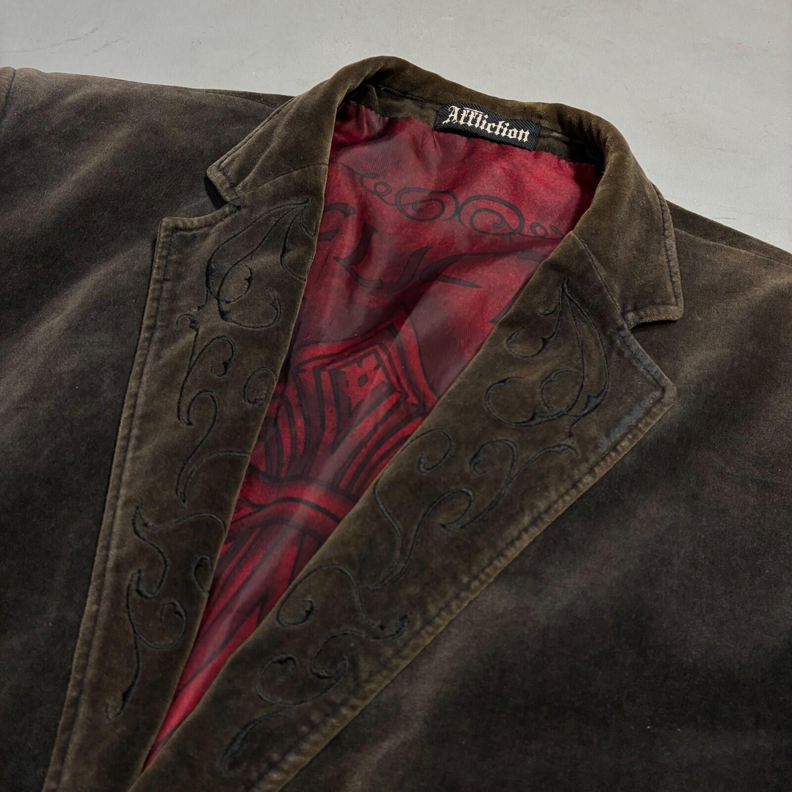 Affliction affliction red label velvet blazer brown Y2K Size US L / EU 52-54 / 3 - 3 Thumbnail