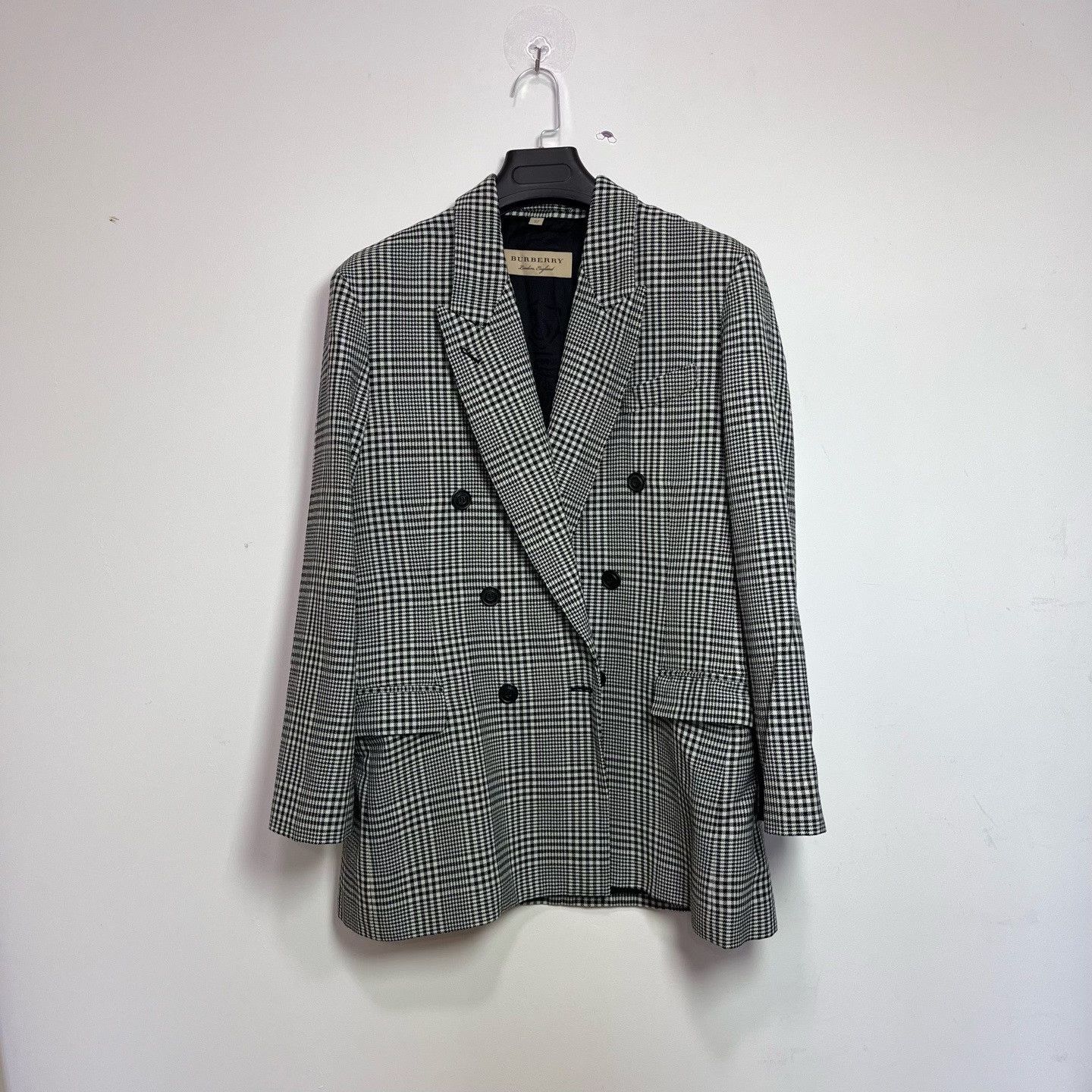 Burberry Burberry Wool Plaid Black Coat 10 Women Size XS / US 0-2 / IT 36-38 - 1 Thumbnail