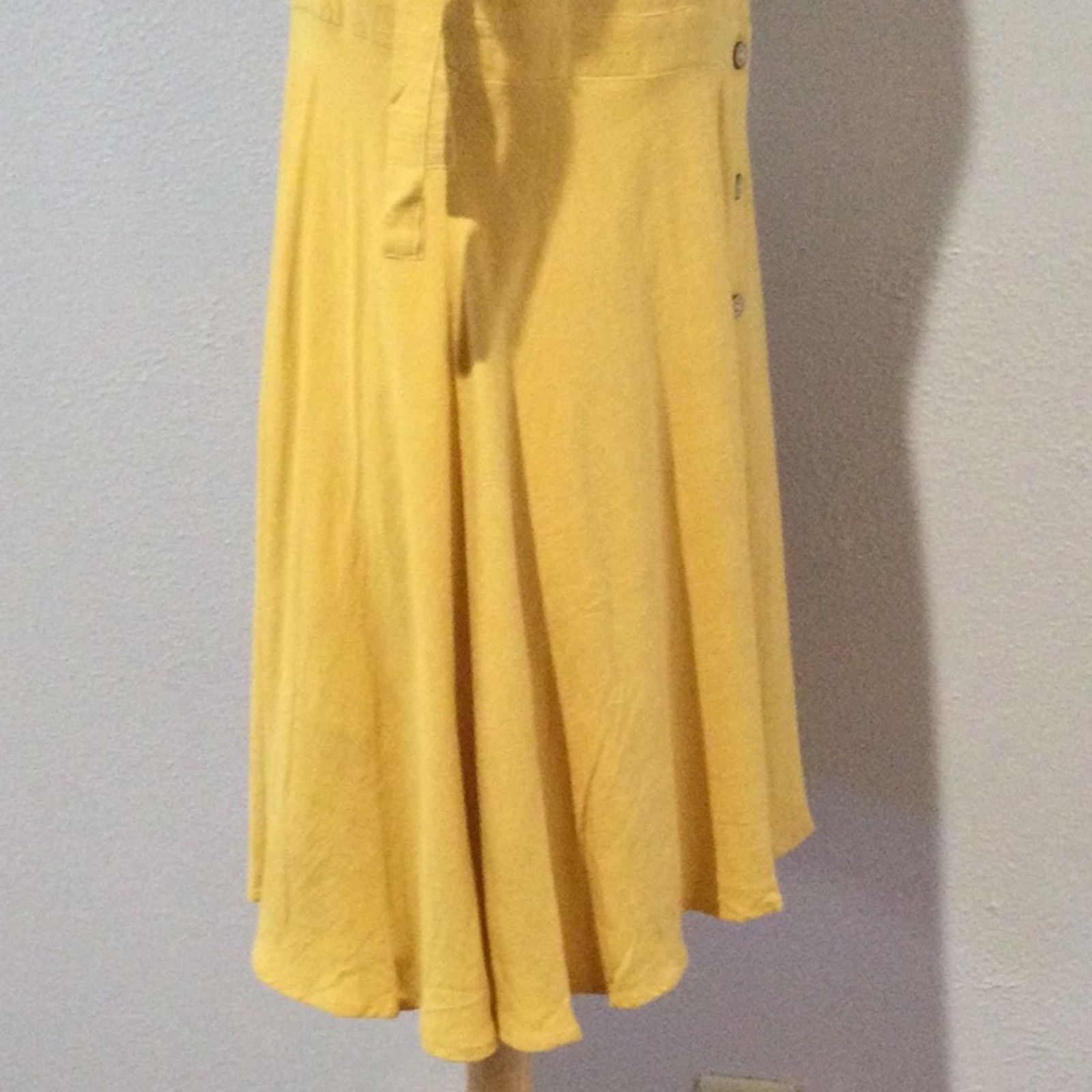 Other IFFEI Mustard Yellow Full Button Sleeve A-Line Dress XL NWT Size XL / US 12-14 / IT 48-50 - 7 Thumbnail