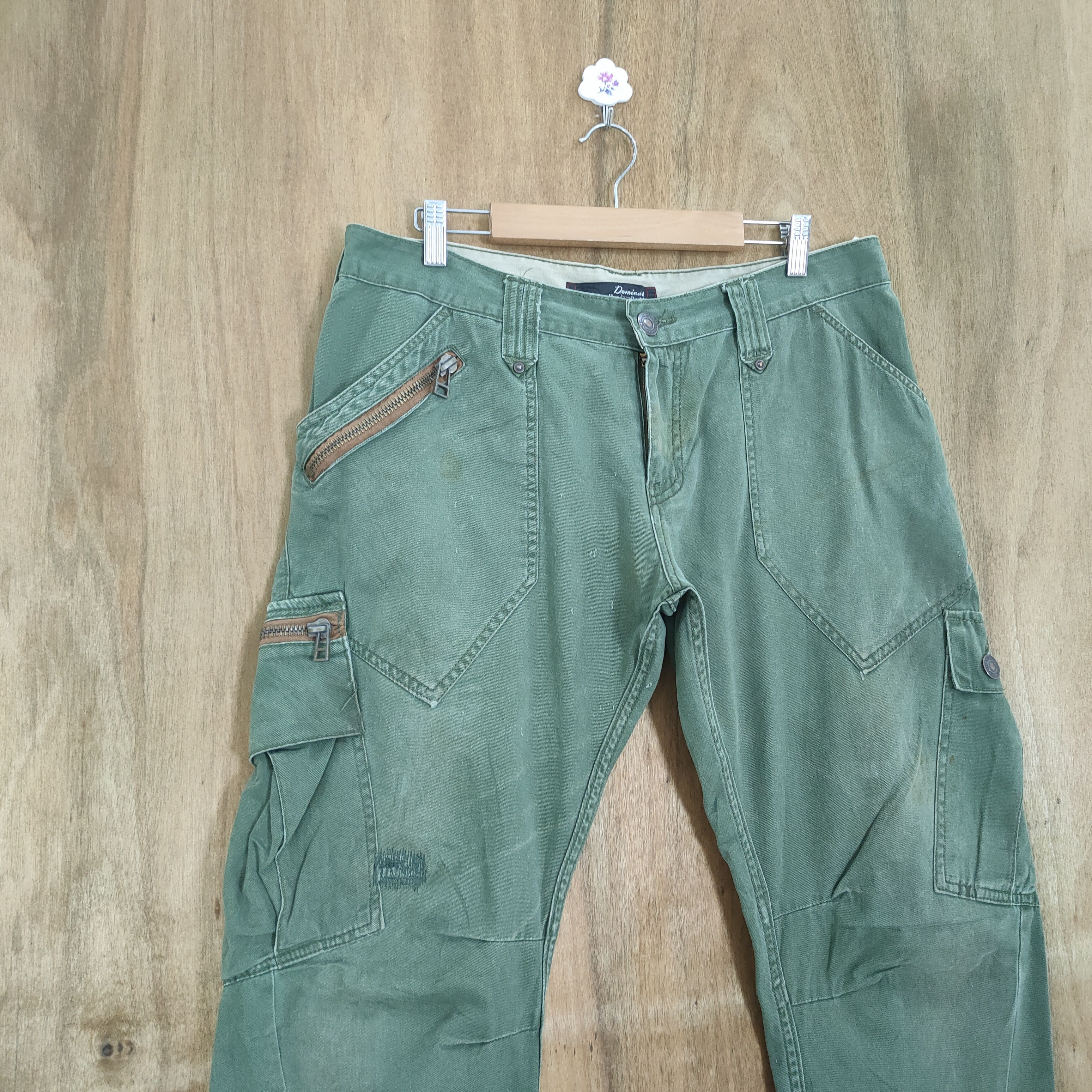 Japanese Brand VINTAGE DOMINATED FADED GREEN CARGO PANTS Size US 34 / EU 50 - 5 Thumbnail
