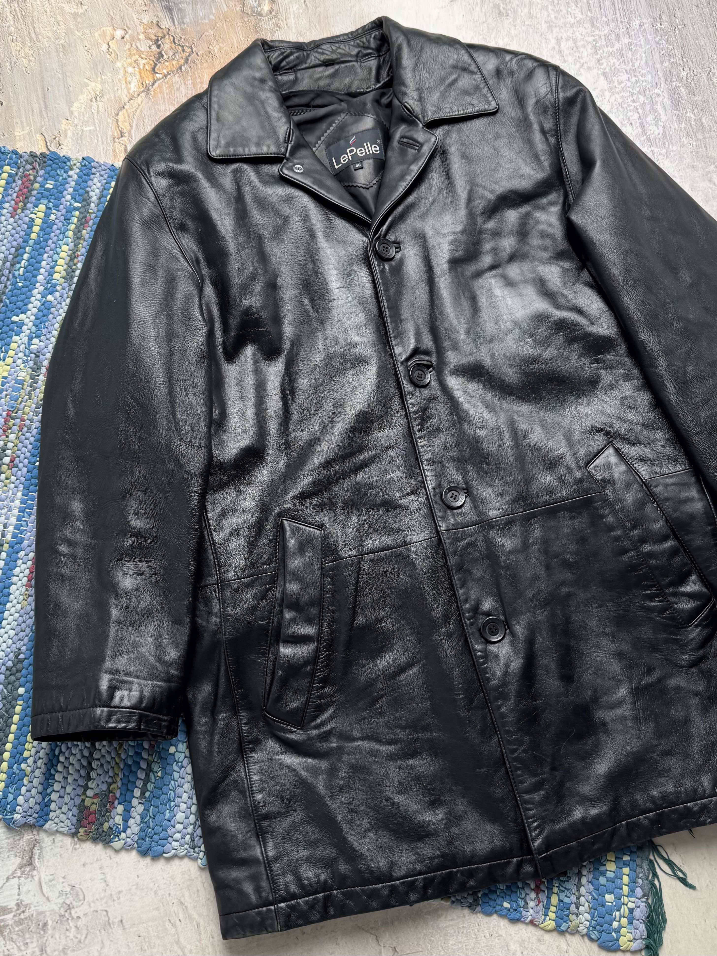 Vintage Vintage Heavy Leather Coat A6(V1)D15 Size US M / EU 48-50 / 2 - 2 Thumbnail