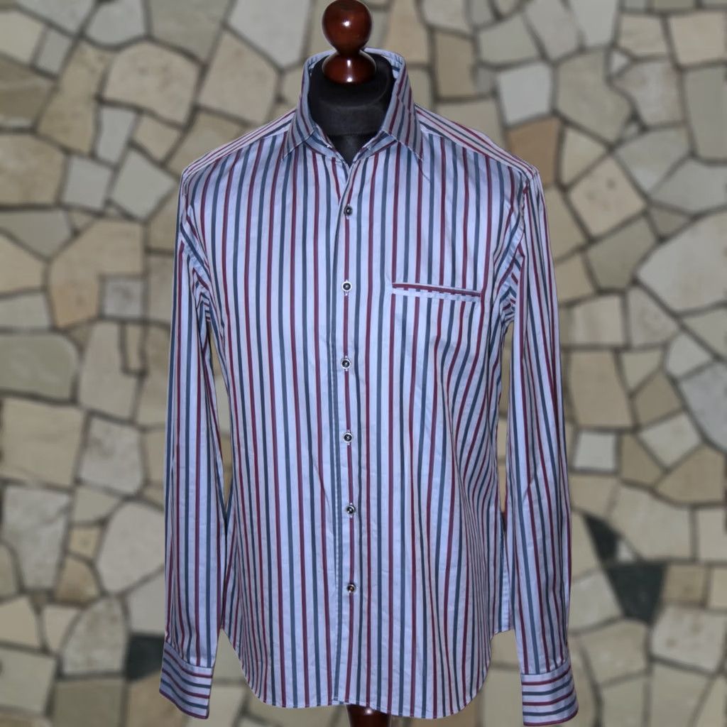 Corneliani Corneliani Mens Formal Shirt Dress Shirt 41 16 Multicoloured Long Sleeves Cotton Regular Size 41 16 Mens Size 42R - 1 Thumbnail