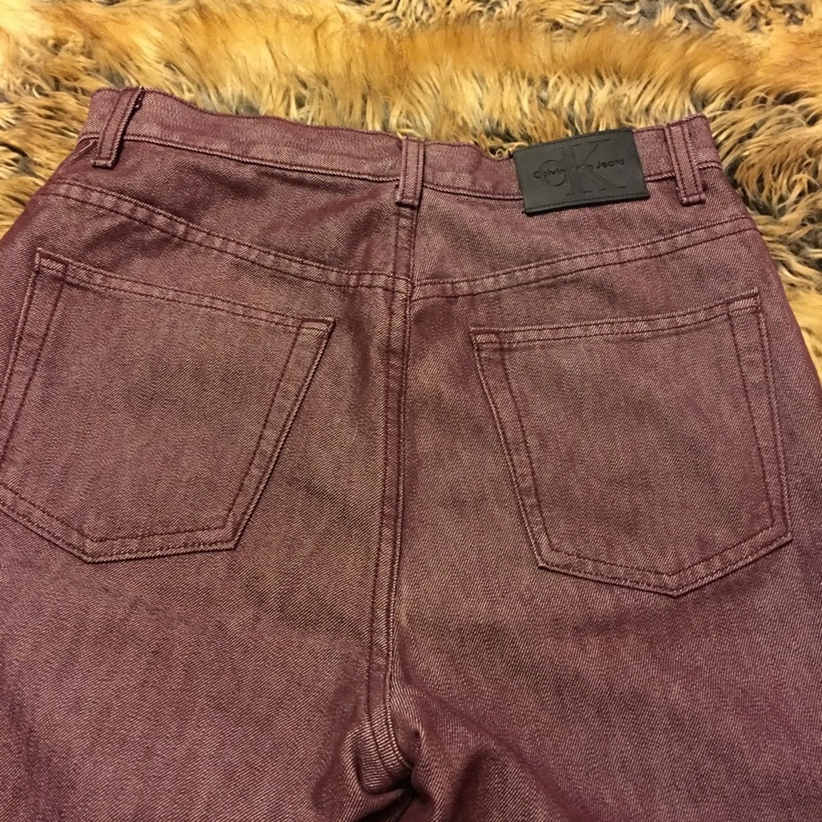Calvin Klein Calvin Klein metallic burgundy jeans size 8 Size 30" / US 8 / IT 44 - 7 Thumbnail