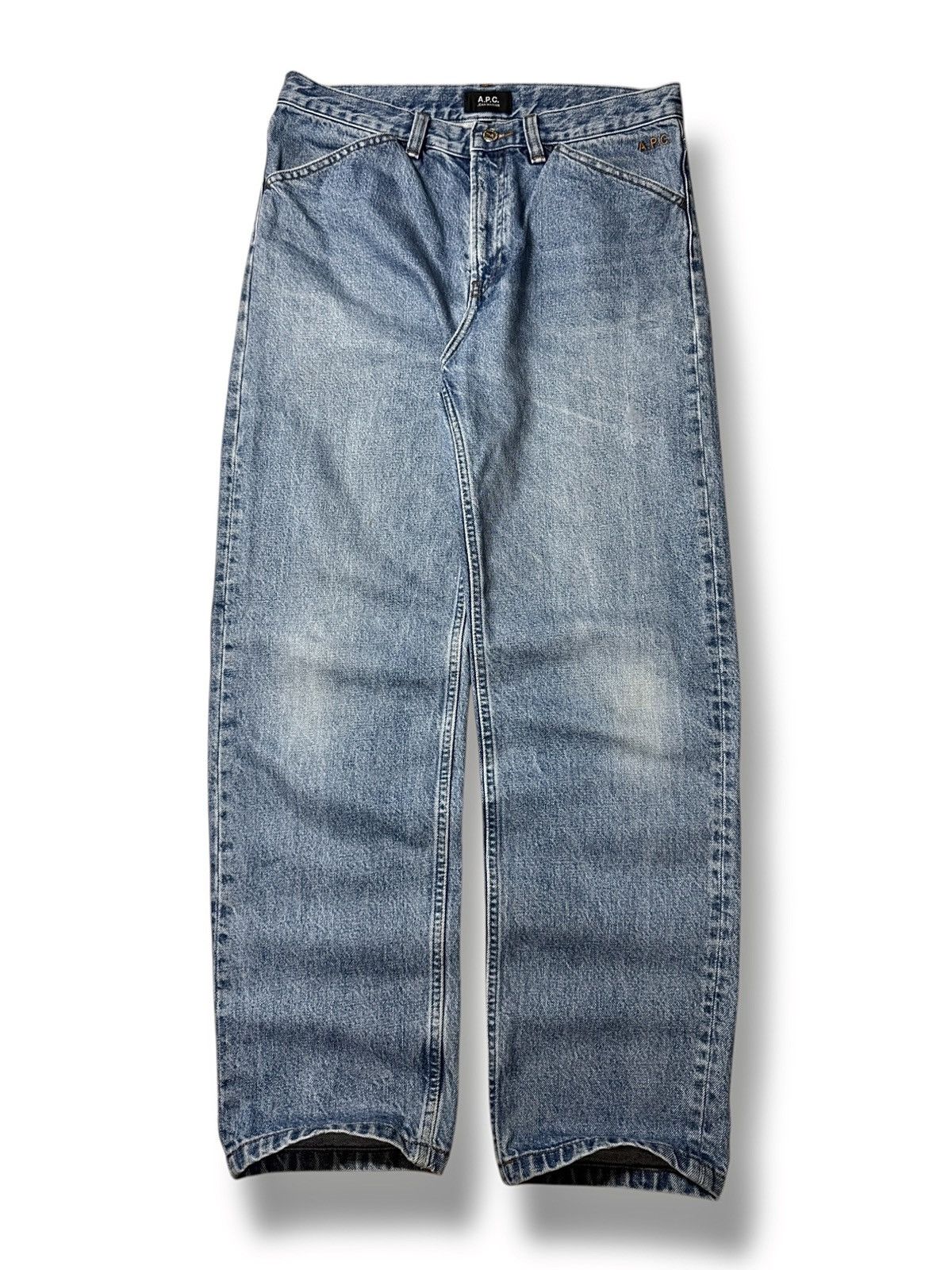A.P.C. APC Jeans Martin Washed Indigo Straight Leg Denim Size US 29 - 1 Thumbnail