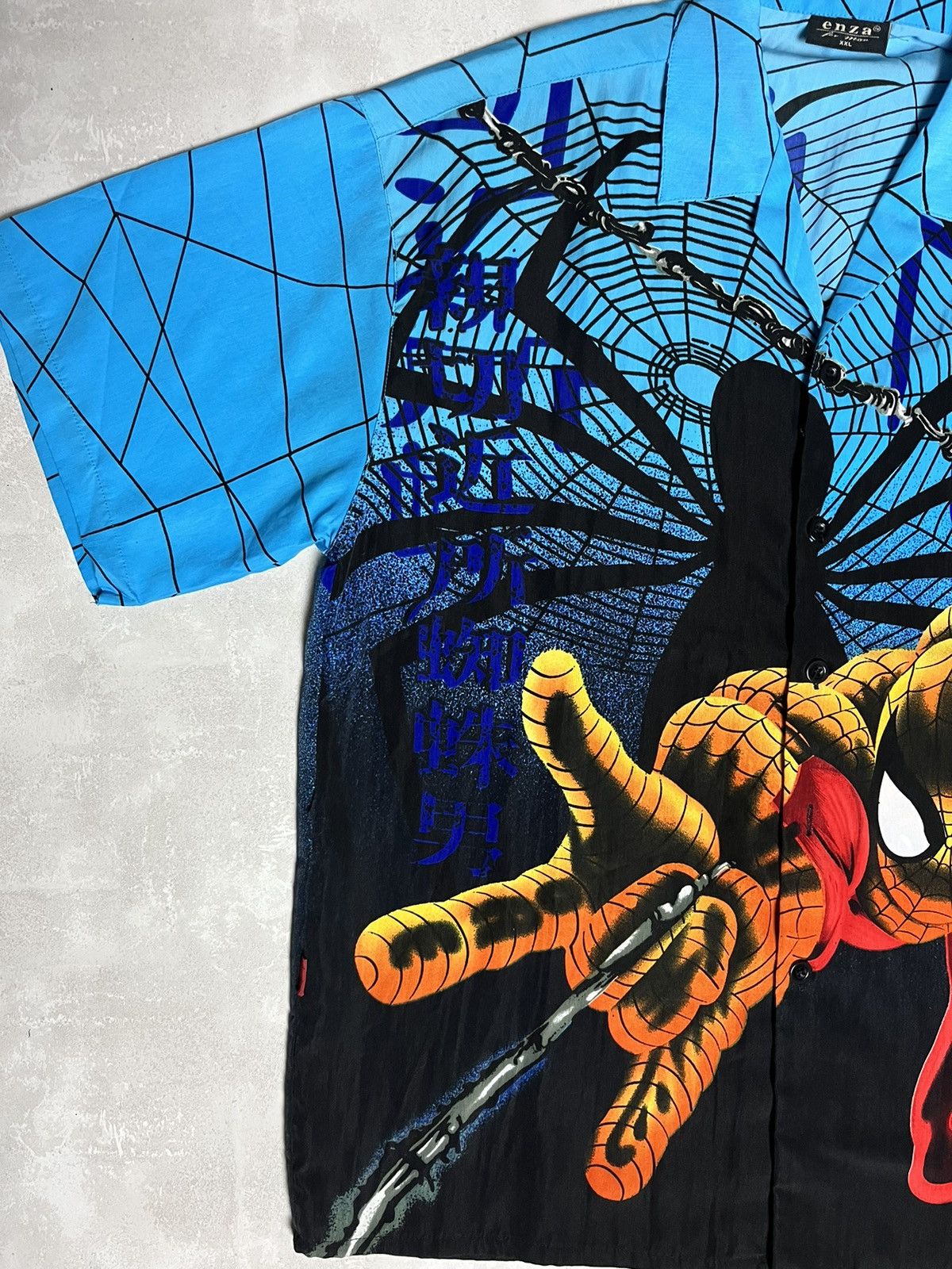 DC Comics × Marvel Comics × Vintage Vintage 00s Spider Man All Over Print Web Shirt Size US L / EU 52-54 / 3 - 3 Thumbnail